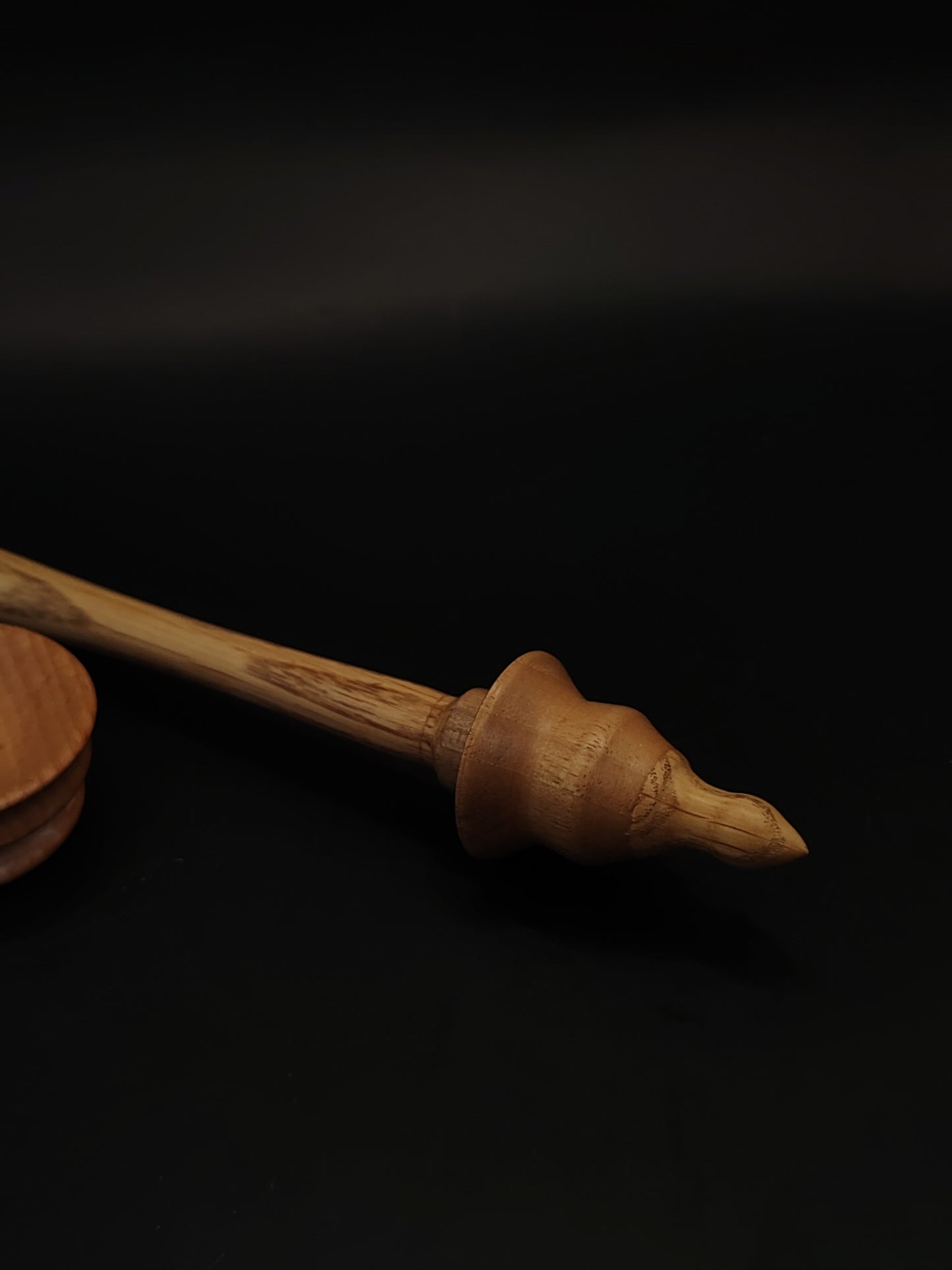 Support Spindle for Yarn Spinning – Chestnut & Grey Walnut, 23.5 cm (9.3″), 16 g Bowl Set