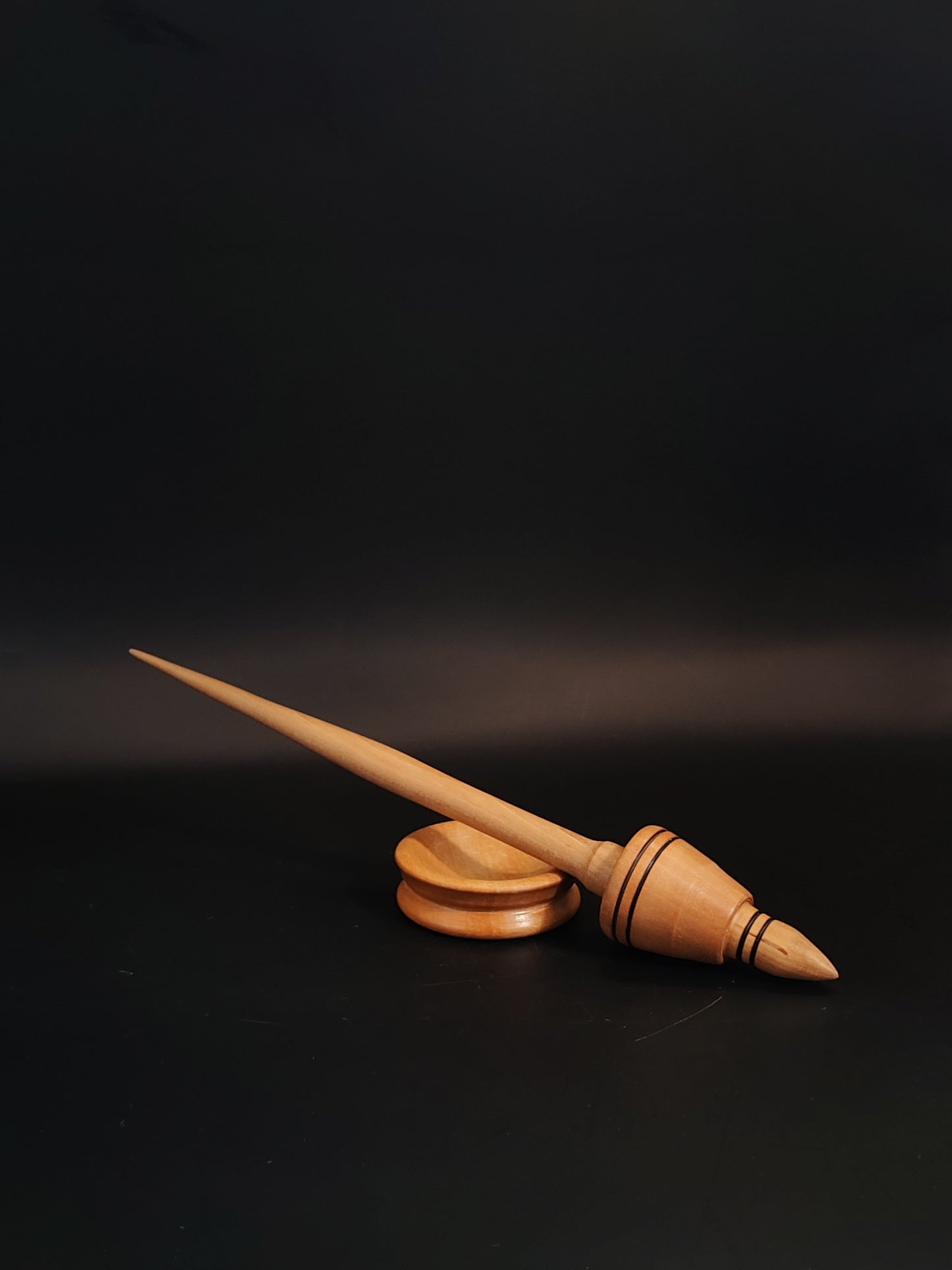 Support Spindle for Yarn Spinning – Pear Wood, 25 cm (9.8″), 26 g, Bowl Set