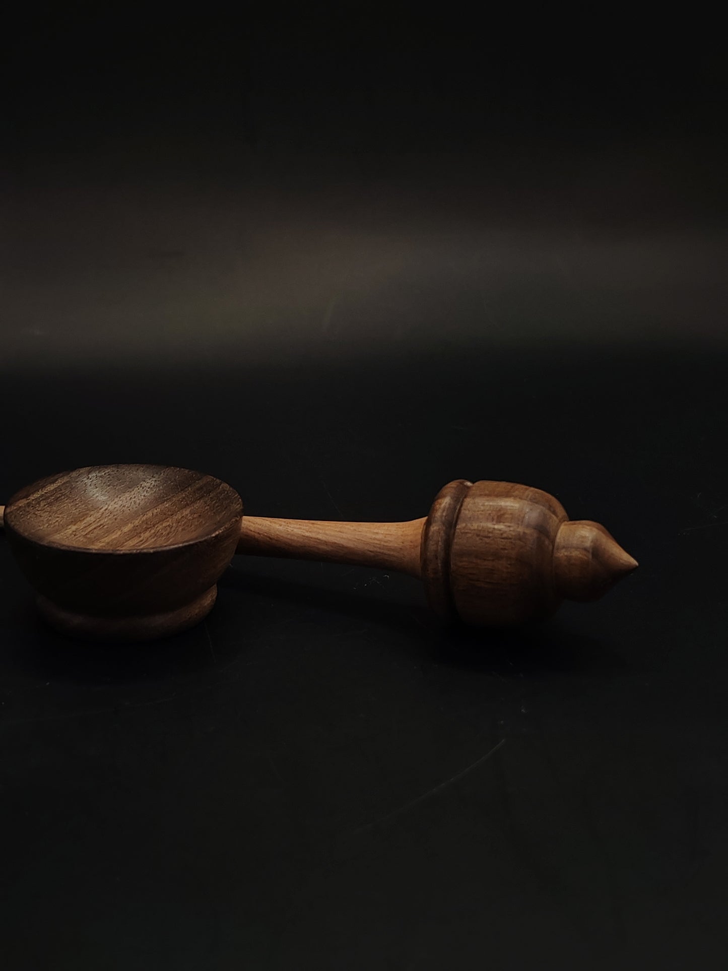 Mini Support Spindle for Yarn Spinning – Walnut & Chestnut, 15.5 cm (6.1″), 11 g Bowl