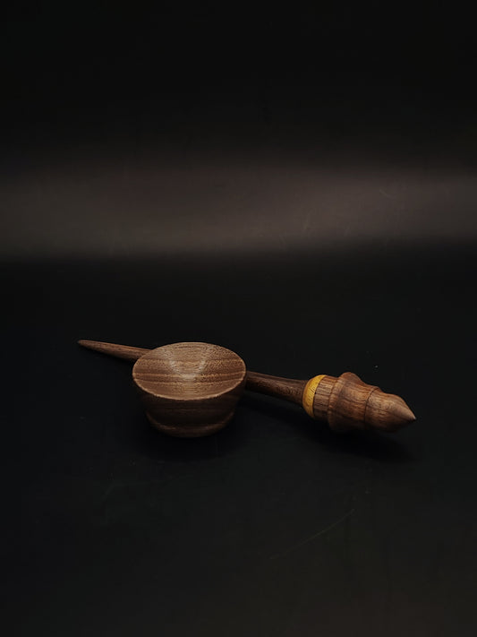 Mini Support Spindle for Yarn Spinning – Walnut & Mulberry, 15.5 cm (6.1″), 8 g Bowl