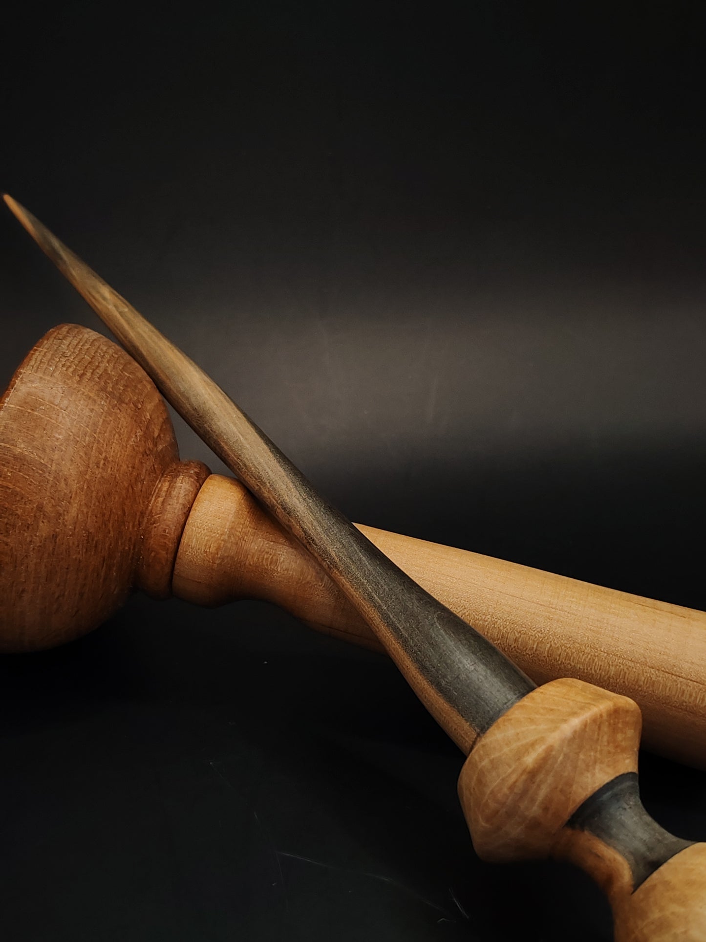 Support Spindle for Yarn Spinning – Walnut & Apple, 24 cm (9.4″), 23 g Lap Bowl