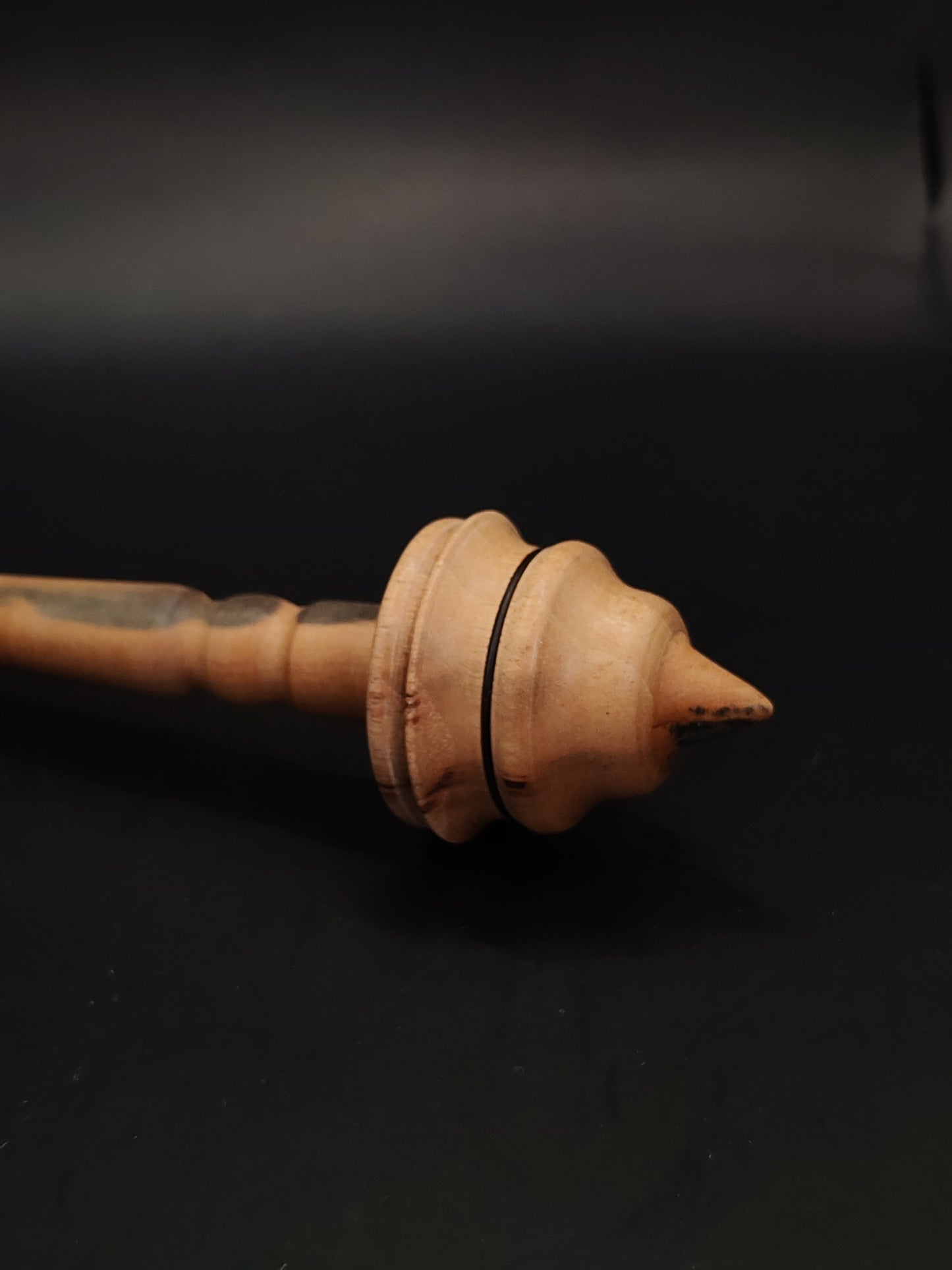 Support Spindle for Yarn Spinning – Walnut & Grey Walnut, 24 cm (9.4″), 20 g Bowl