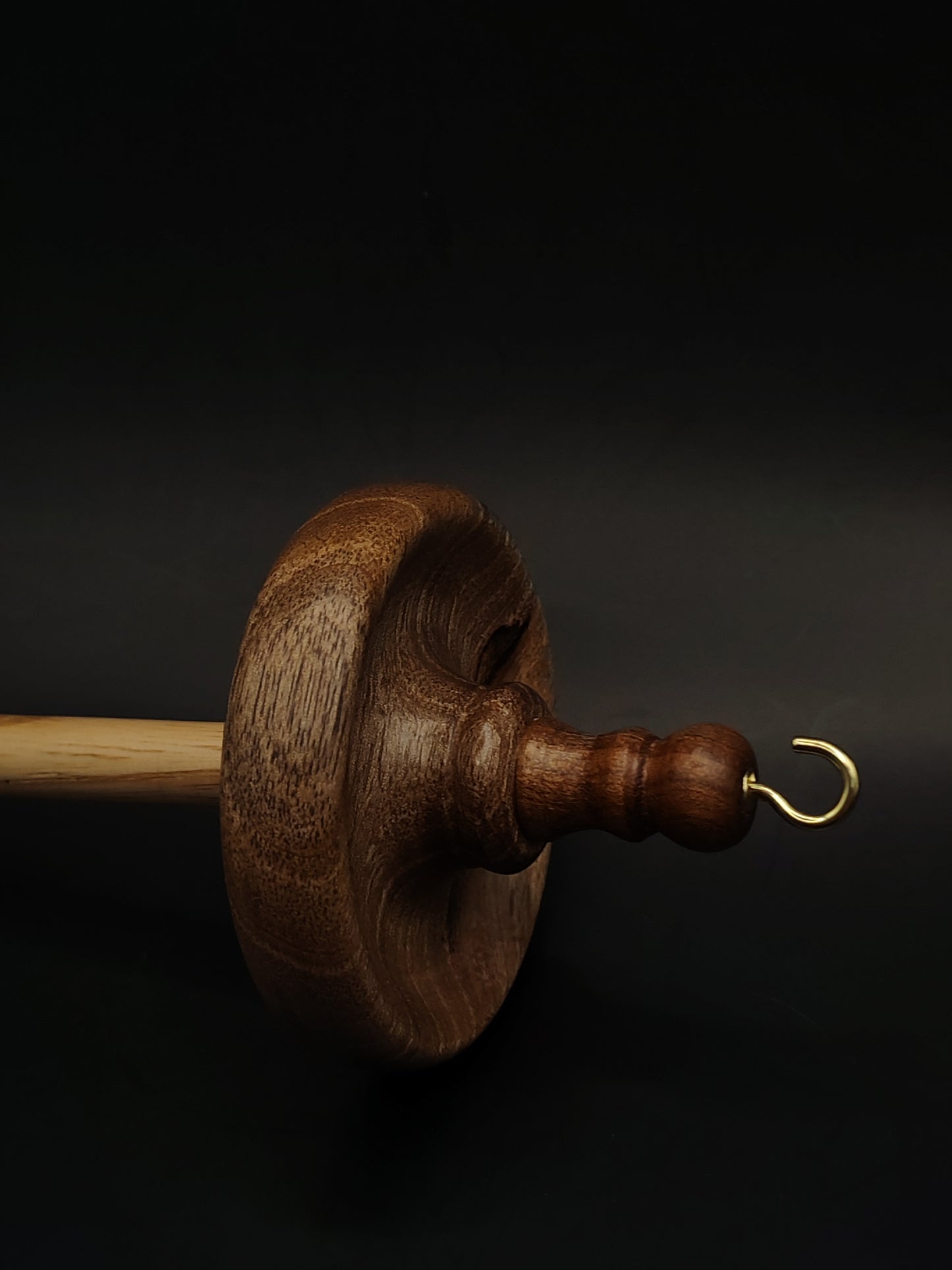 Drop Spindle Yarn Spinning Tool 35g Wooden Spindle Chestnut Shaft Walnut Whorl