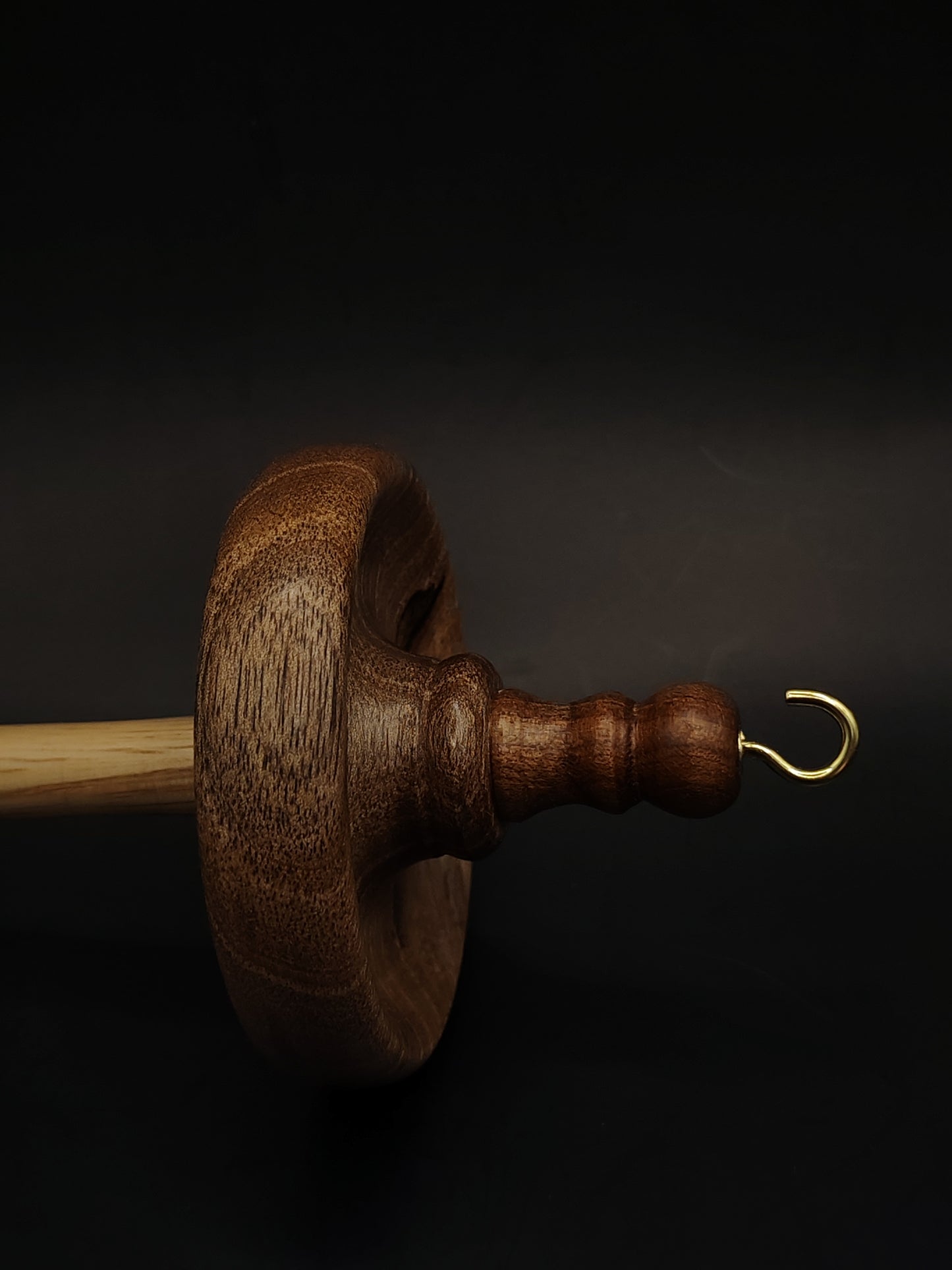 Drop Spindle Yarn Spinning Tool 35g Wooden Spindle Chestnut Shaft Walnut Whorl