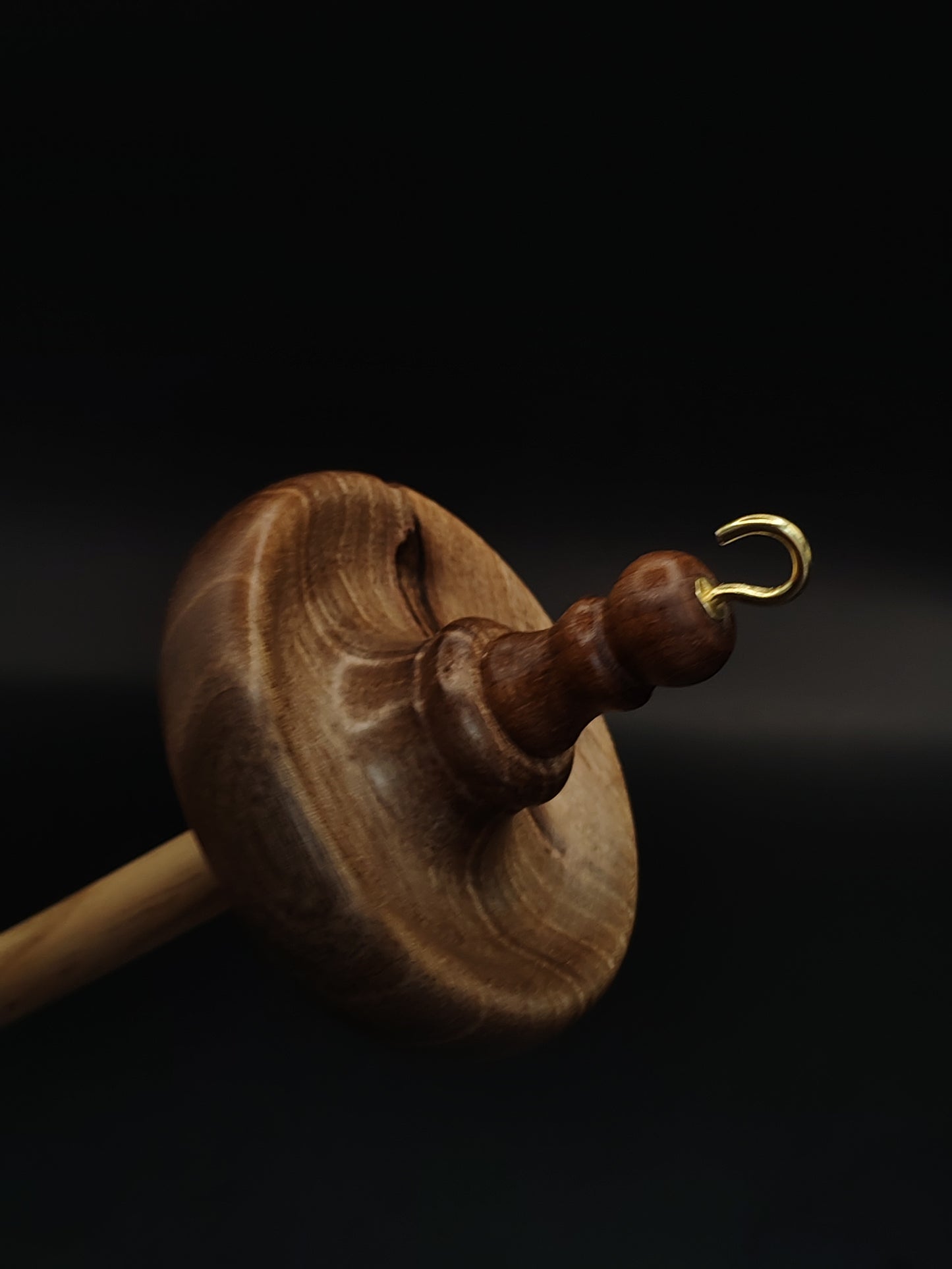 Drop Spindle Yarn Spinning Tool 35g Wooden Spindle Chestnut Shaft Walnut Whorl