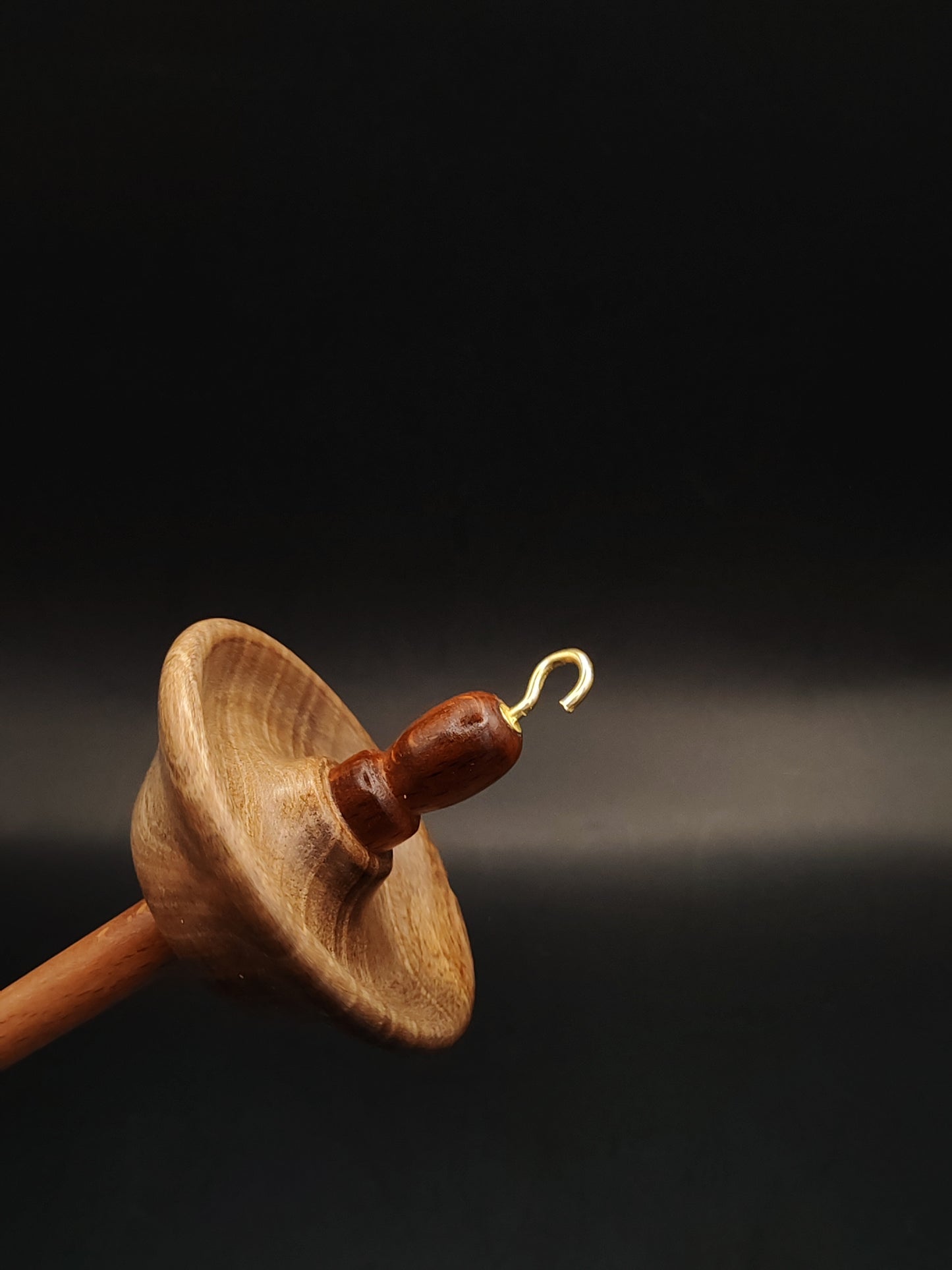 Drop Spindle Yarn Spinning Tool 35g Wooden Spindle Beech Shaft Walnut Whorl