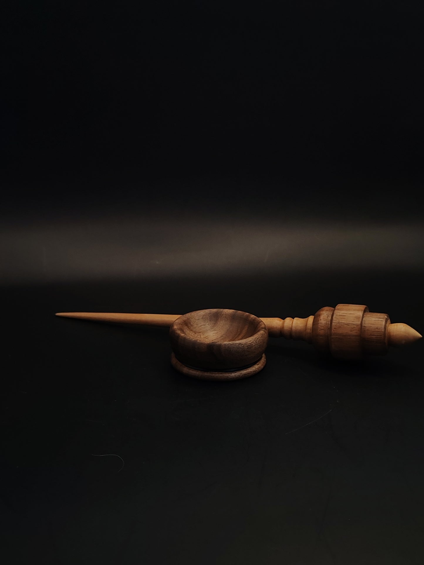 Support Spindle Set 26g Yarn Spinning Tool Pear Shaft Walnut Whorl Wooden Bowl