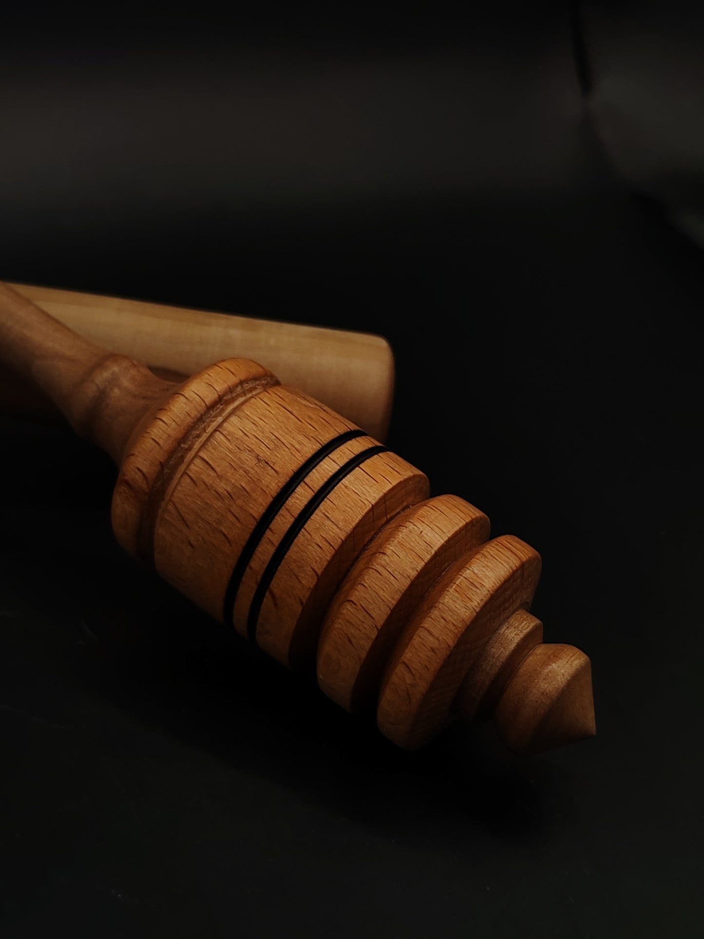 Support Spindle Set 36g Yarn Spinning Tool Pear Shaft Beech Whorl Wooden Bowl