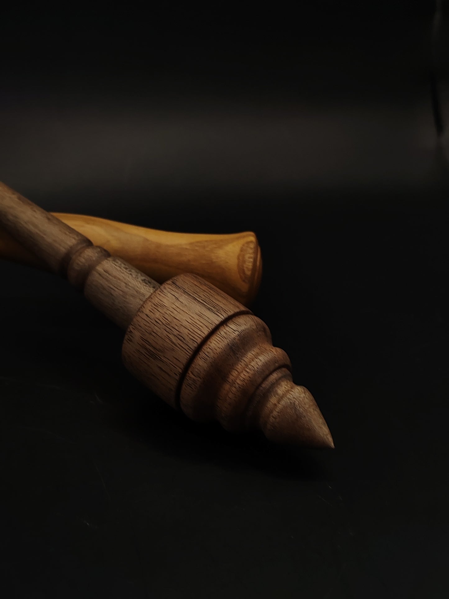 Support Spindle Set 24g Walnut Spindle Yarn Spinning Tool with Wooden Support Bowl