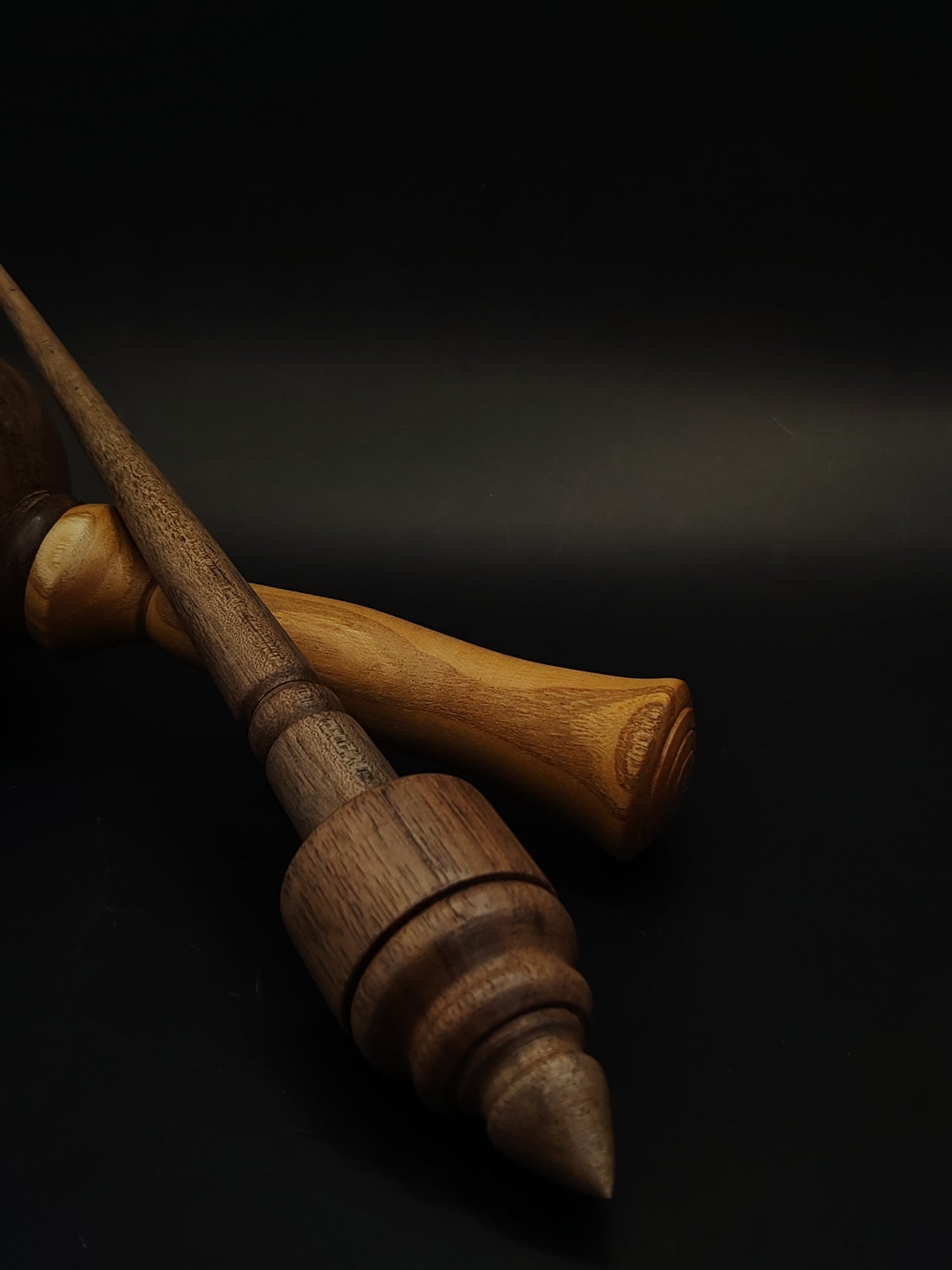 Support Spindle Set 24g Walnut Spindle Yarn Spinning Tool with Wooden Support Bowl