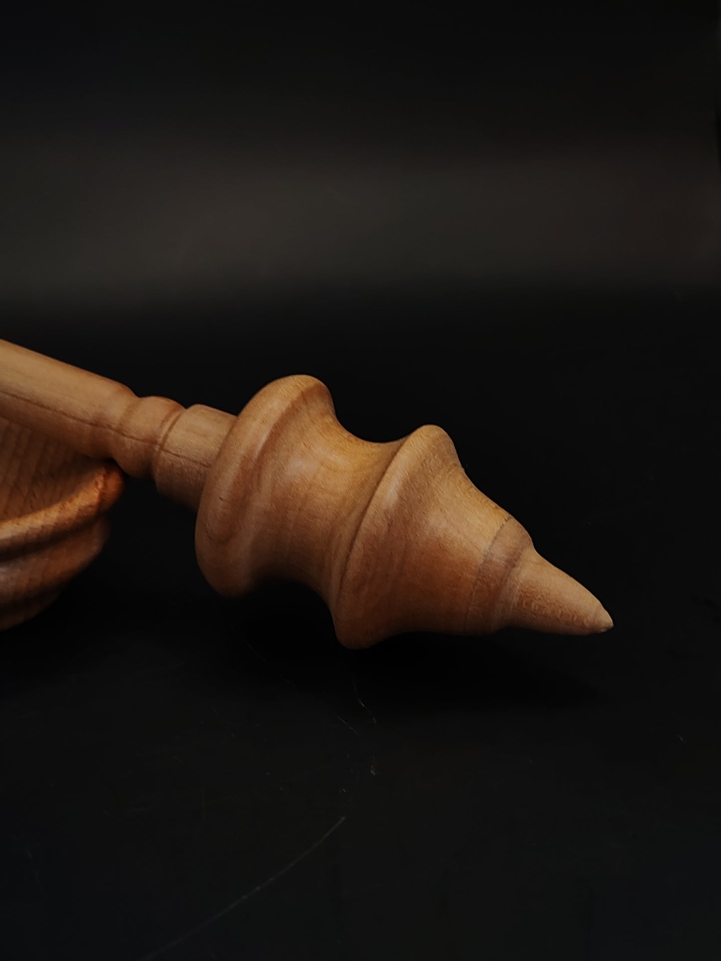 Support Spindle Set 24g Yarn Spinning Tool Chestnut Wood Spindle with Beech Bowl