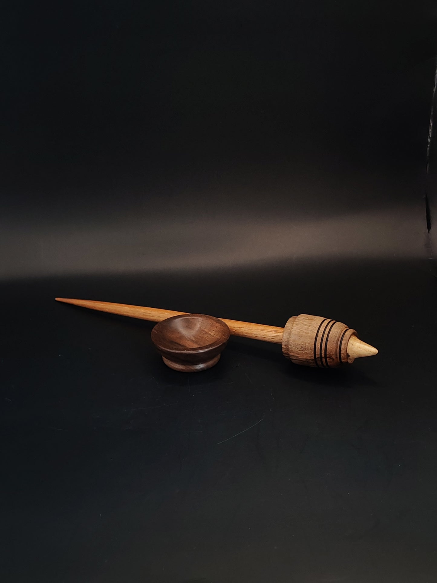 Support Spindle Set 26g Yarn Spinning Tool Chestnut Shaft Walnut Whorl Wooden Bowl