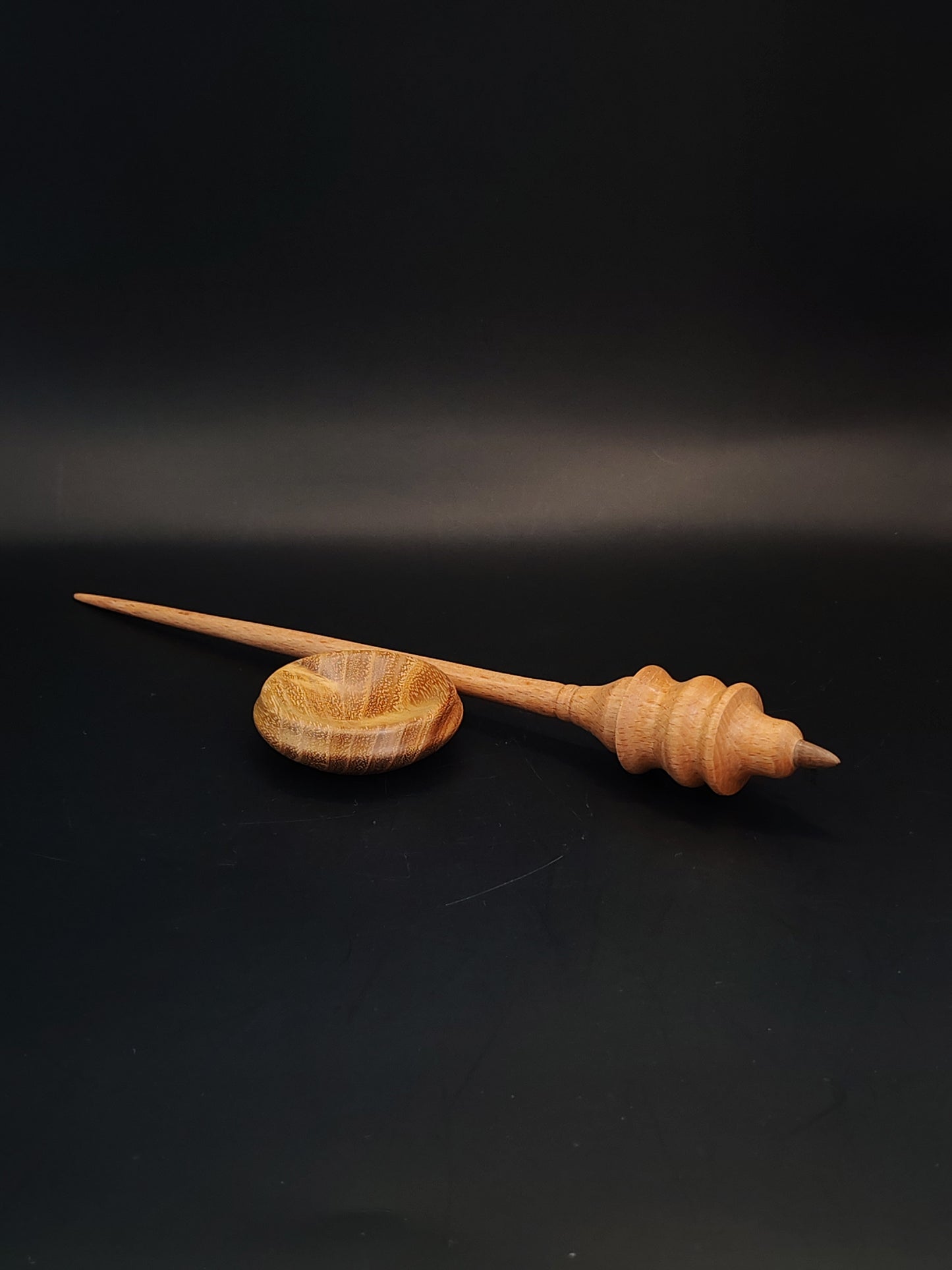 Support Spindle Set 18g Yarn Spinning Tool Beech Wood Walnut Tip Acacia Bowl