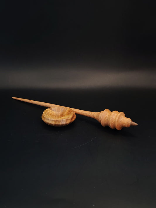 Support Spindle Set 18g Yarn Spinning Tool Beech Wood Walnut Tip Acacia Bowl