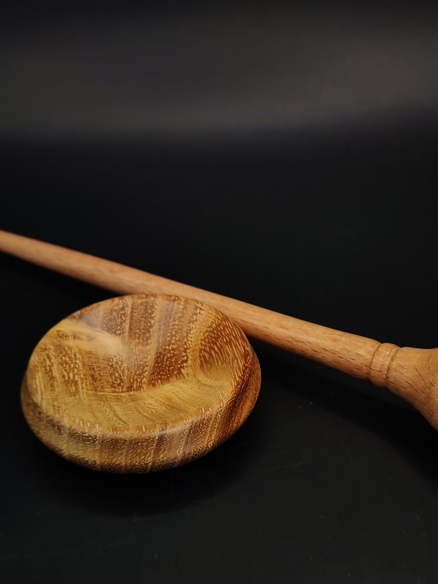 Support Spindle Set 18g Yarn Spinning Tool Beech Wood Walnut Tip Acacia Bowl