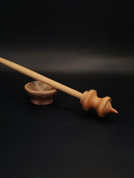 Support Spindle Set 22g Yarn Spinning Tool Apple Shaft Pear Whorl Walnut Bowl