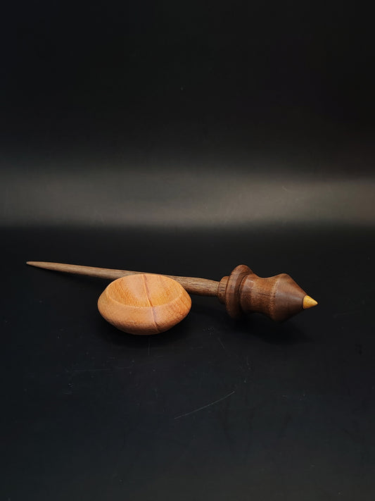 Support Spindle Set 18g Yarn Spinning Tool Walnut Spindle Mulberry Tip Beech Bowl