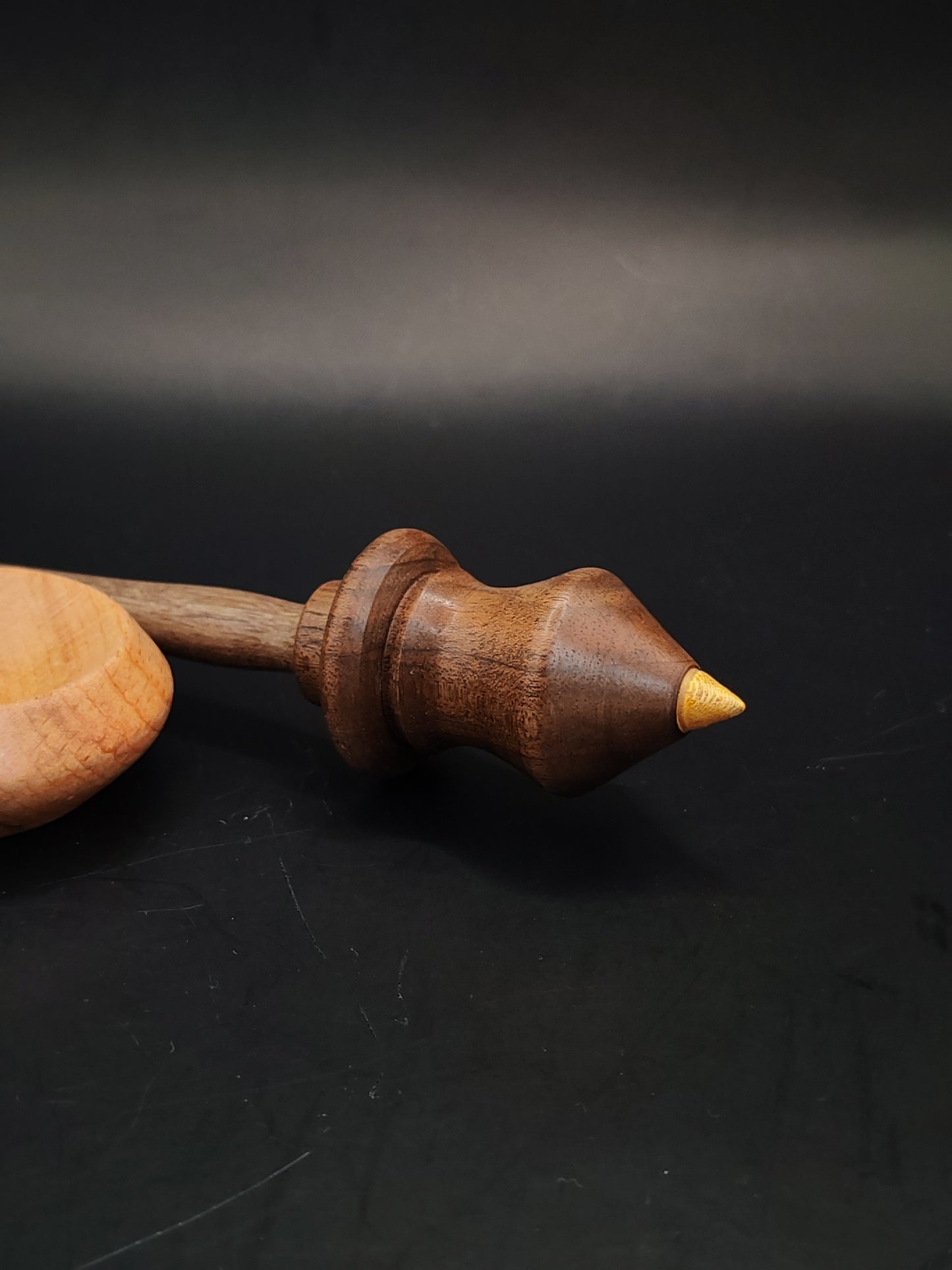 Support Spindle Set 18g Yarn Spinning Tool Walnut Spindle Mulberry Tip Beech Bowl