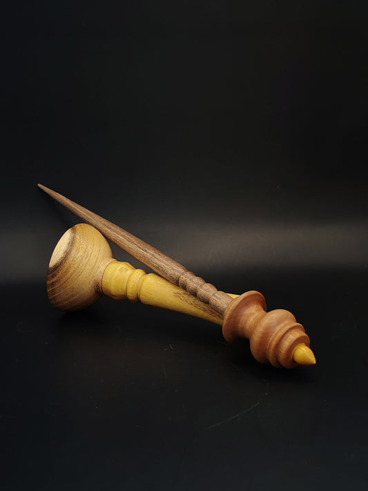 Support Spindle Set 25g Yarn Spinning Tool Walnut Shaft Pear Whorl Mulberry Tip