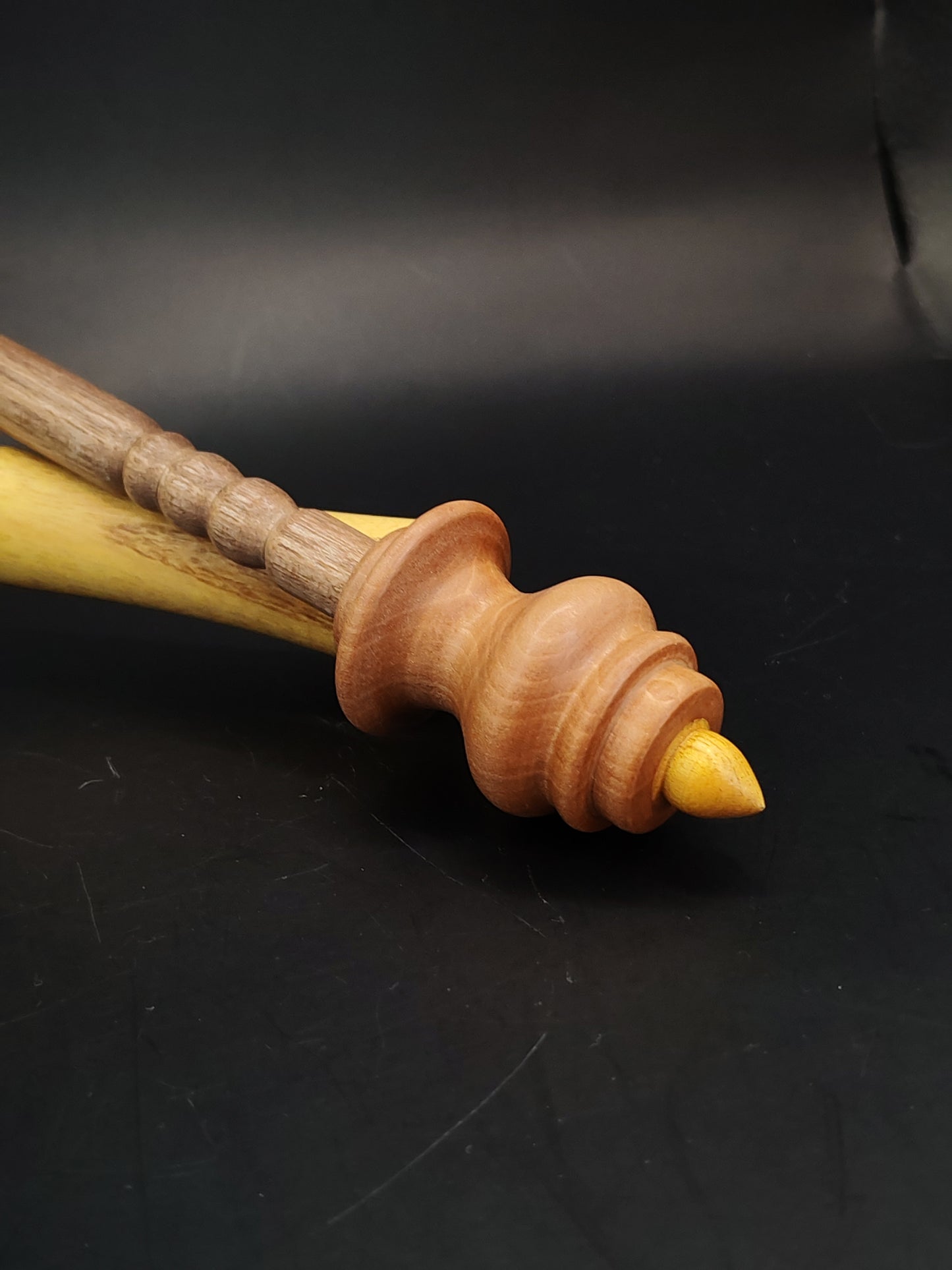 Support Spindle Set 25g Yarn Spinning Tool Walnut Shaft Pear Whorl Mulberry Tip