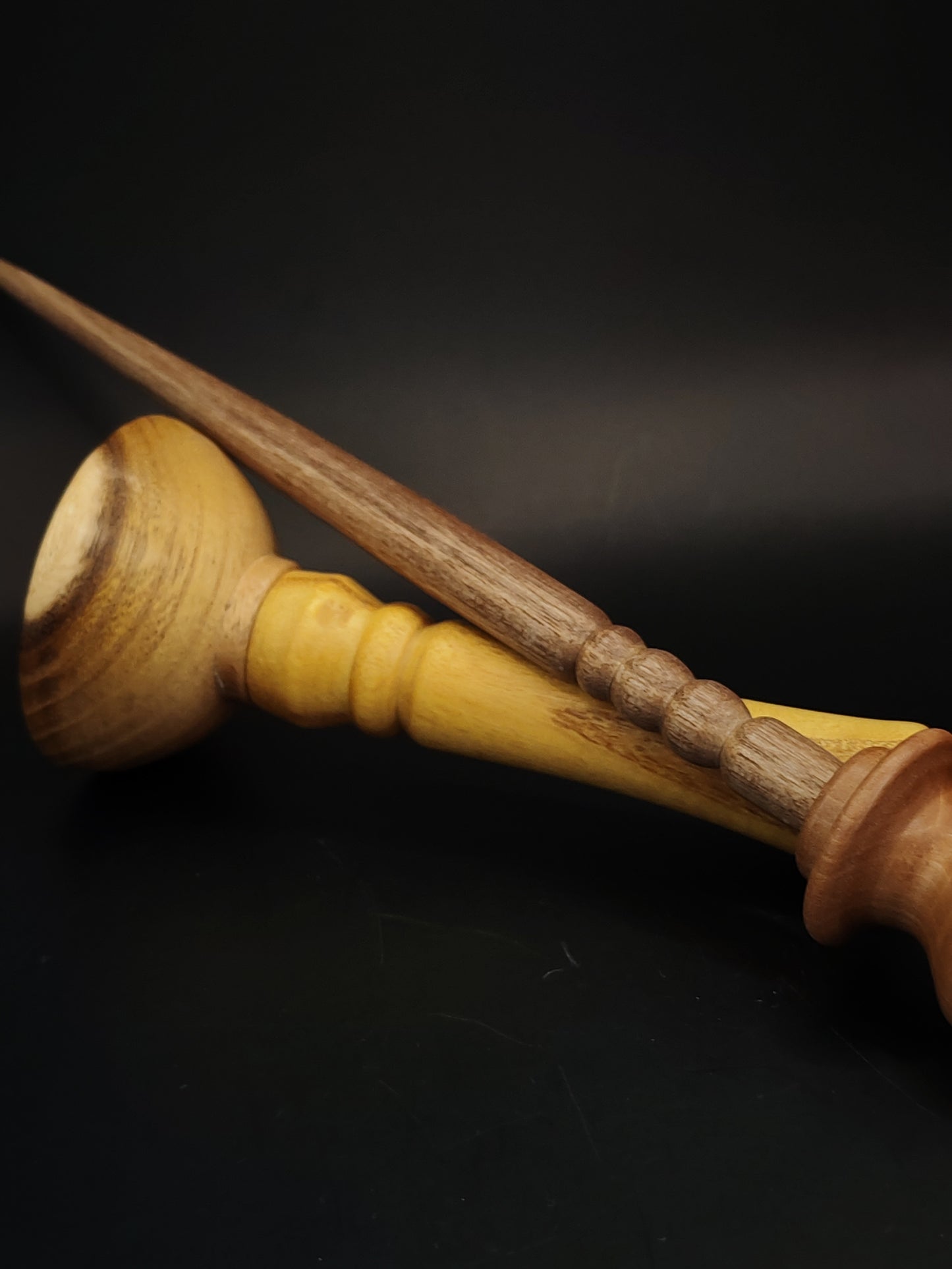 Support Spindle Set 25g Yarn Spinning Tool Walnut Shaft Pear Whorl Mulberry Tip