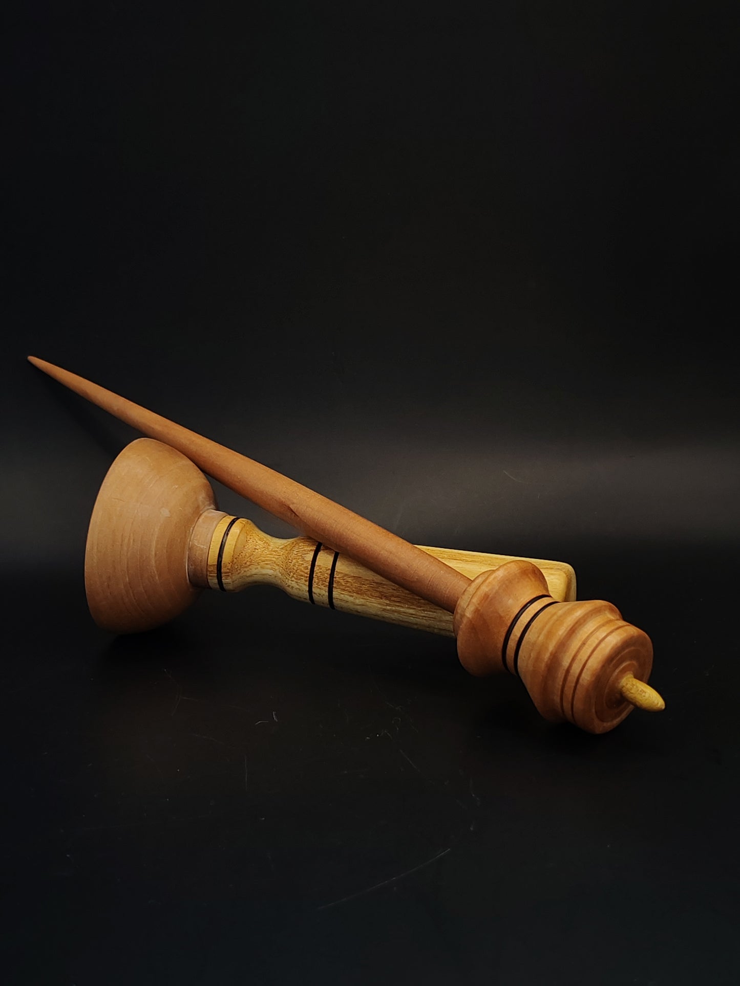 Support Spindle Set 28g Yarn Spinning Tool Pear Spindle Mulberry Tip Acacia Bowl