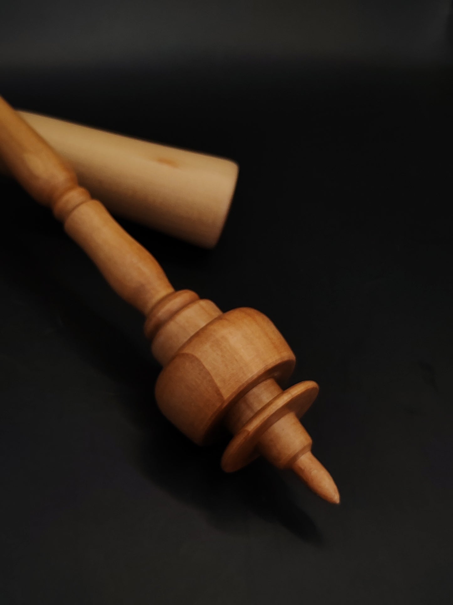 Support Spindle Set 29g Yarn Spinning Tool Pear Wood Spindle with Wooden Bowl