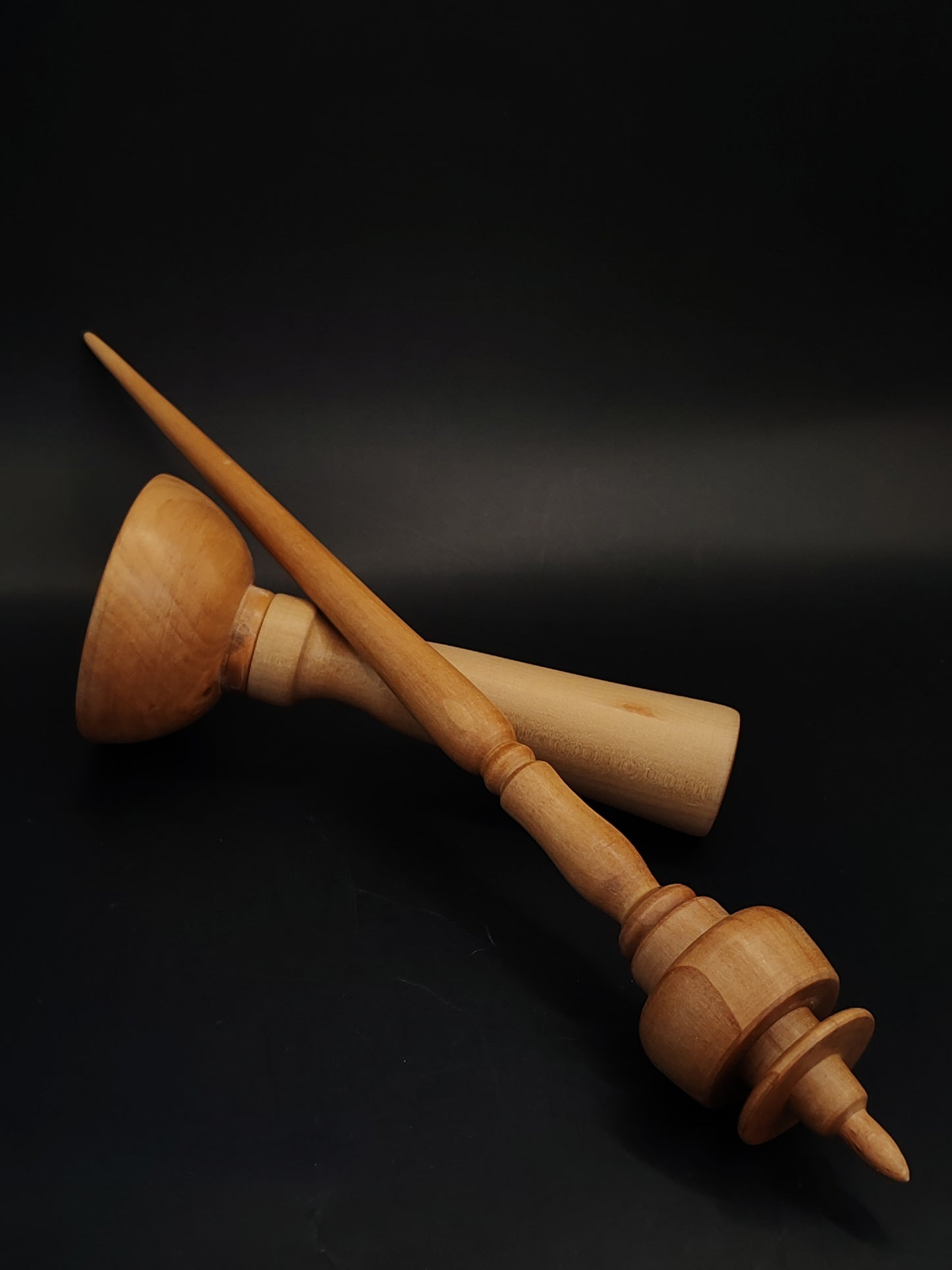 Support Spindle Set 29g Yarn Spinning Tool Pear Wood Spindle with Wooden Bowl