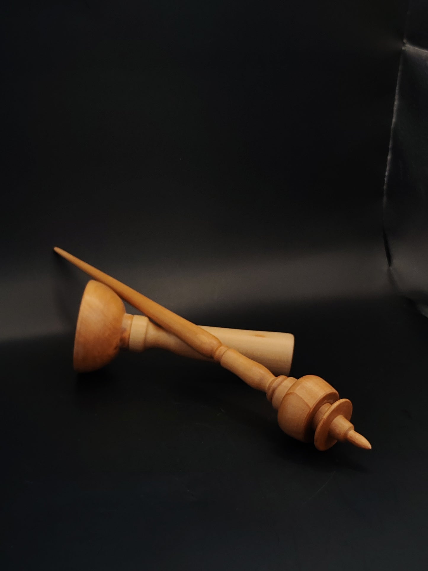 Support Spindle Set 29g Yarn Spinning Tool Pear Wood Spindle with Wooden Bowl