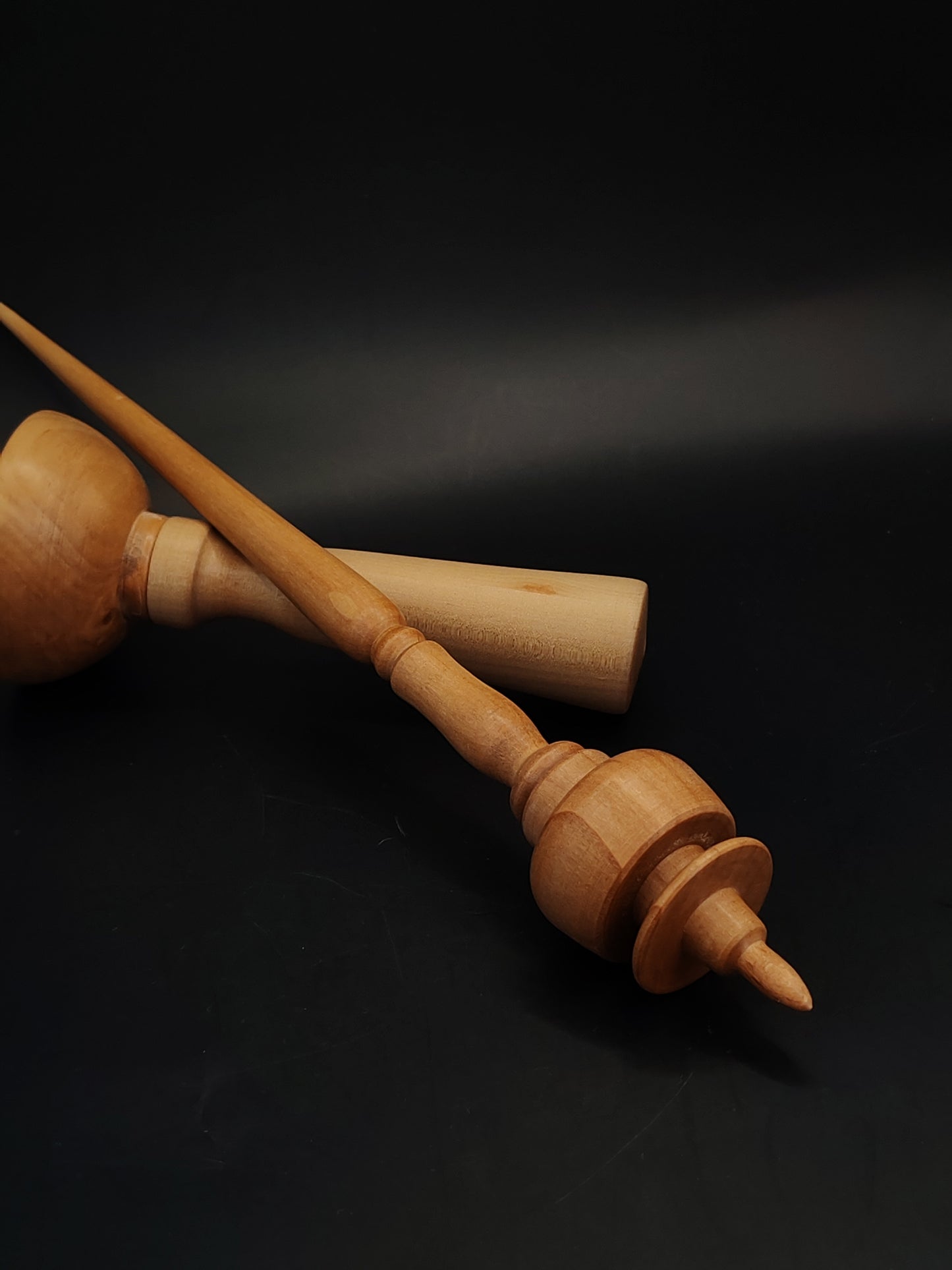 Support Spindle Set 29g Yarn Spinning Tool Pear Wood Spindle with Wooden Bowl