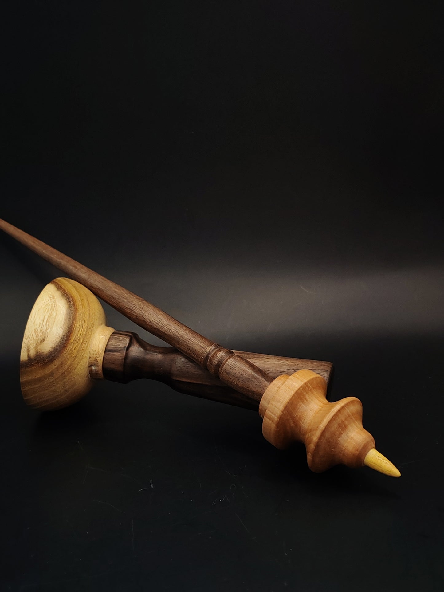 Support Spindle Set 21g Yarn Spinning Tool Walnut Shaft Pear Whorl Mulberry Tip