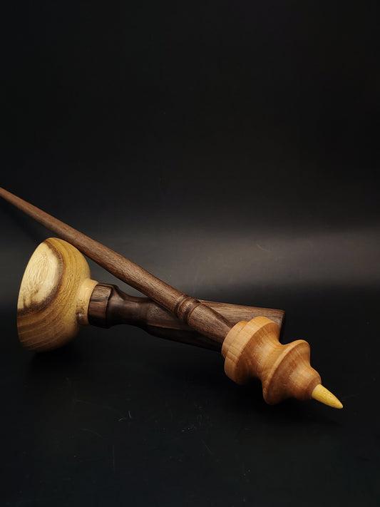 Support Spindle Set 21g Yarn Spinning Tool Walnut Shaft Pear Whorl Mulberry Tip