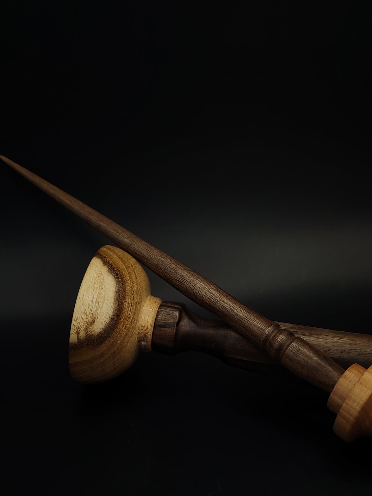 Support Spindle Set 21g Yarn Spinning Tool Walnut Shaft Pear Whorl Mulberry Tip