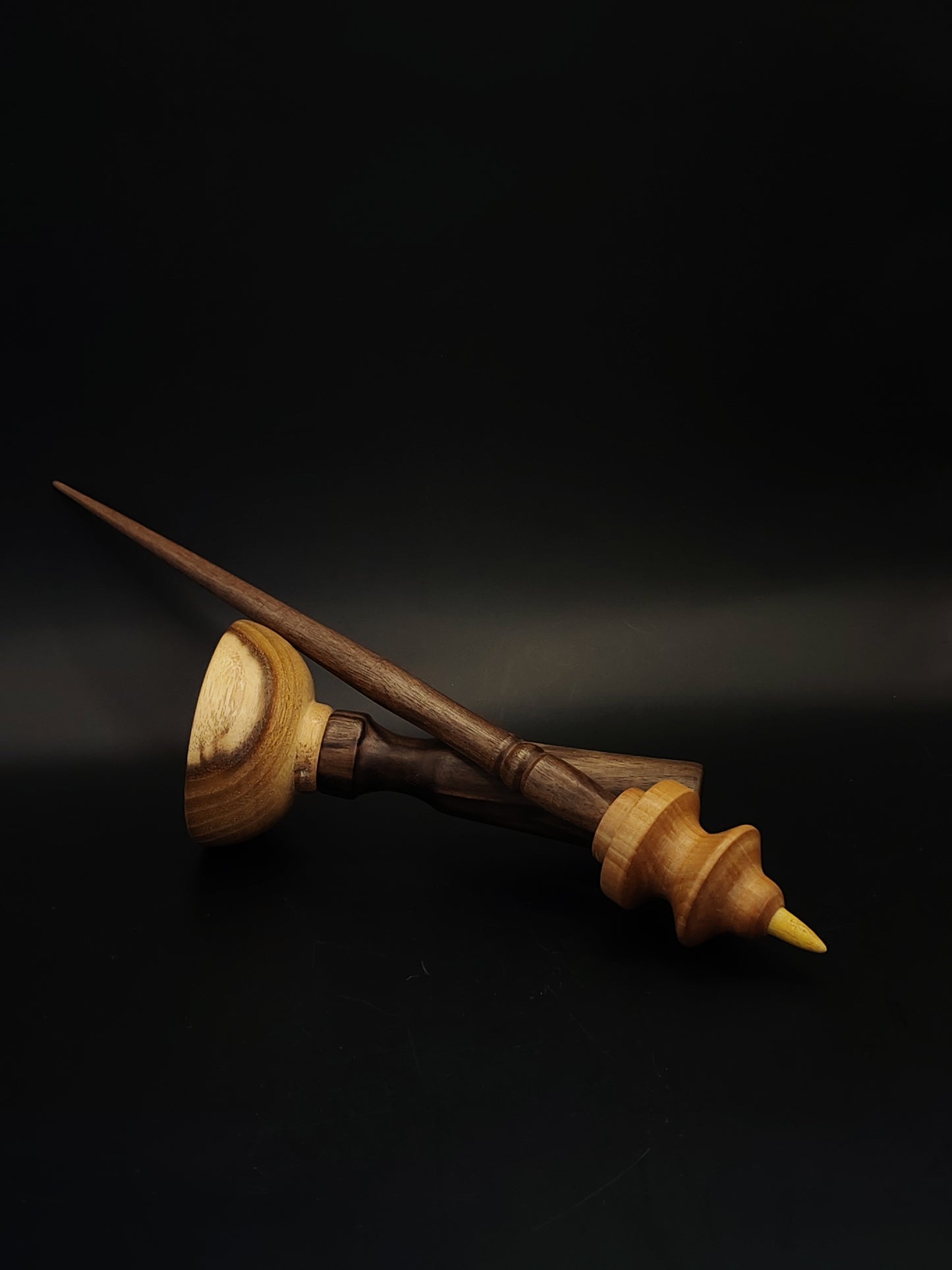 Support Spindle Set 21g Yarn Spinning Tool Walnut Shaft Pear Whorl Mulberry Tip