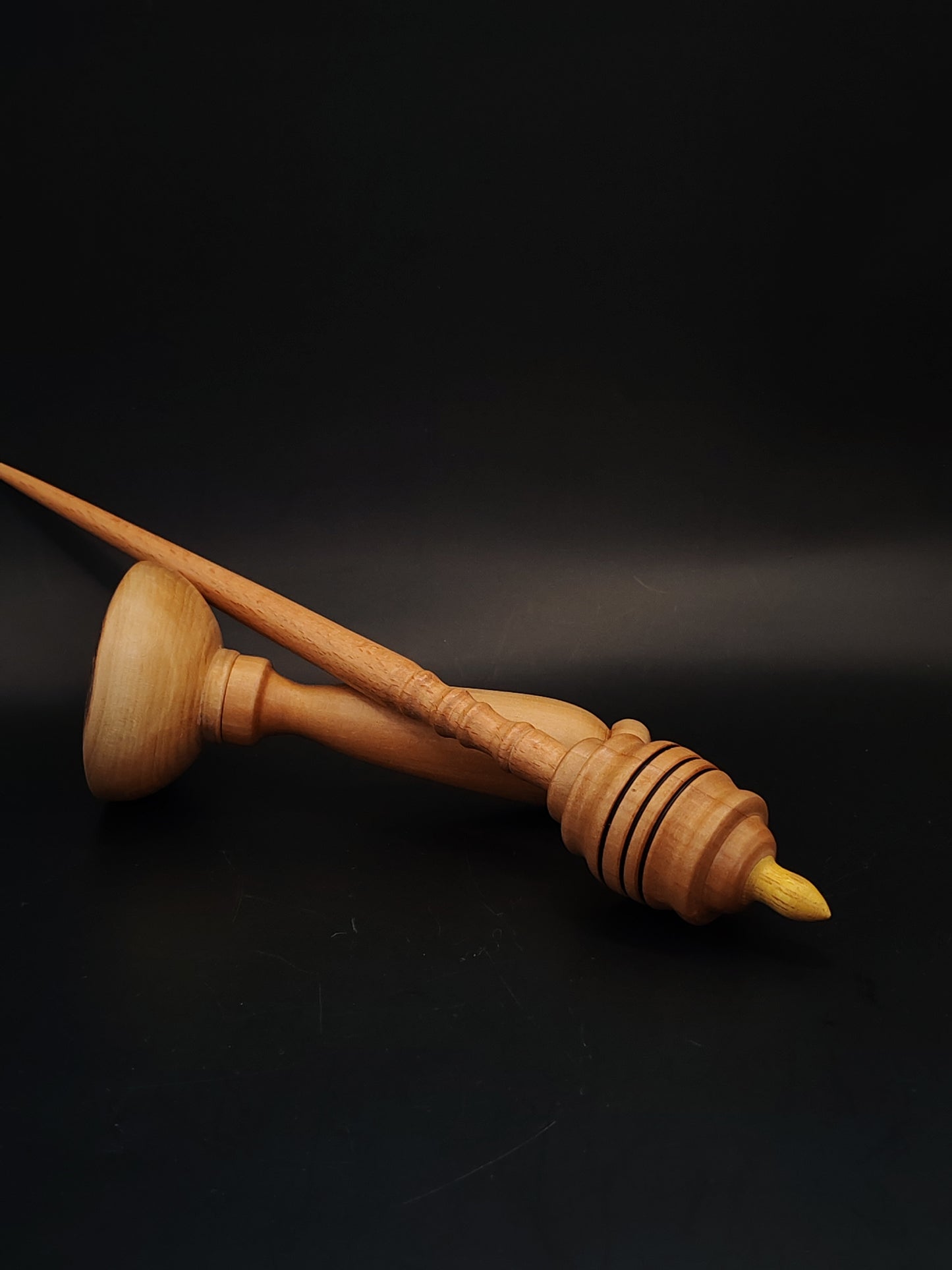 Support Spindle Set 32g Yarn Spinning Tool Beech Shaft Pear Whorl Mulberry Tip