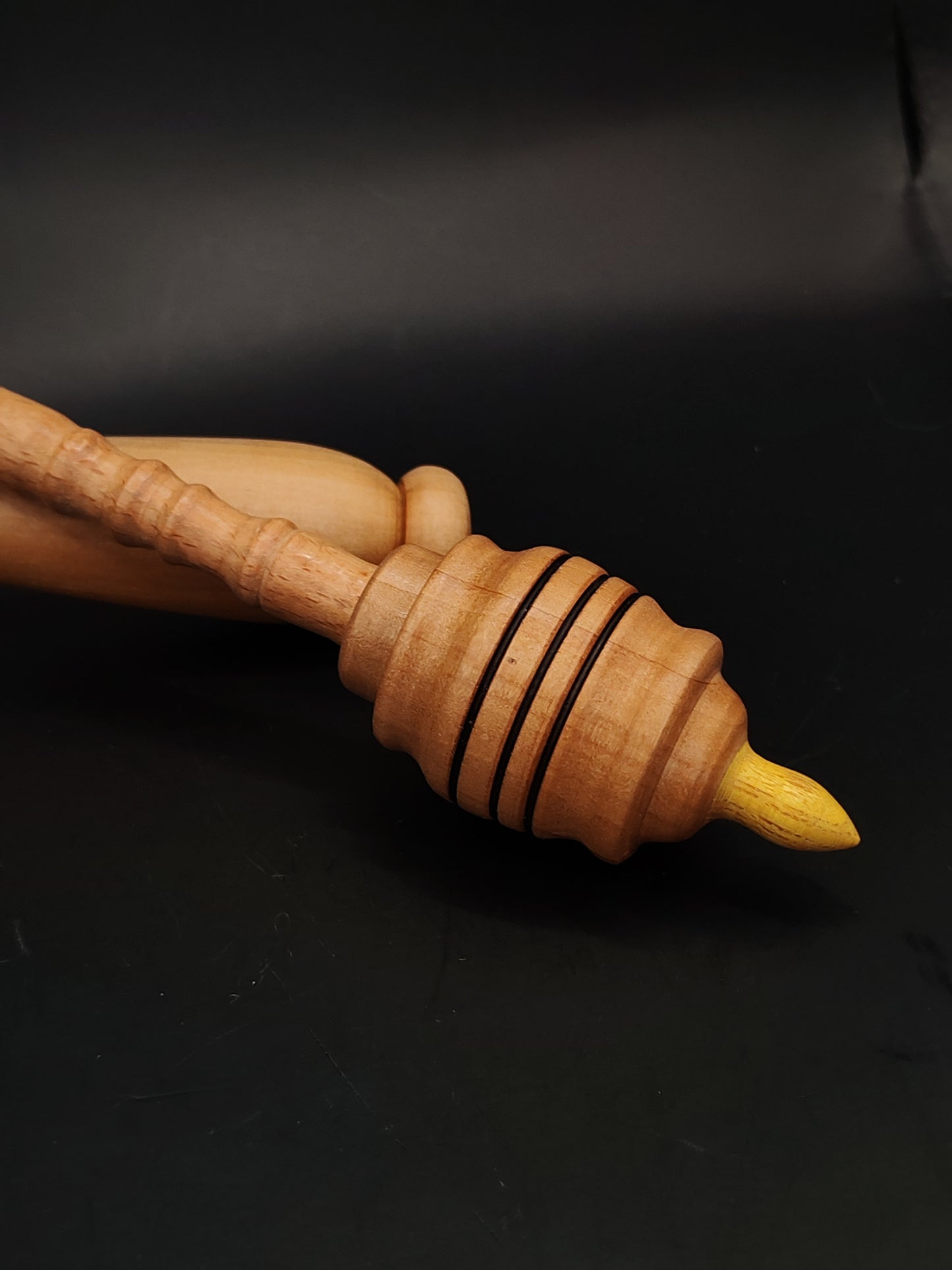 Support Spindle Set 32g Yarn Spinning Tool Beech Shaft Pear Whorl Mulberry Tip