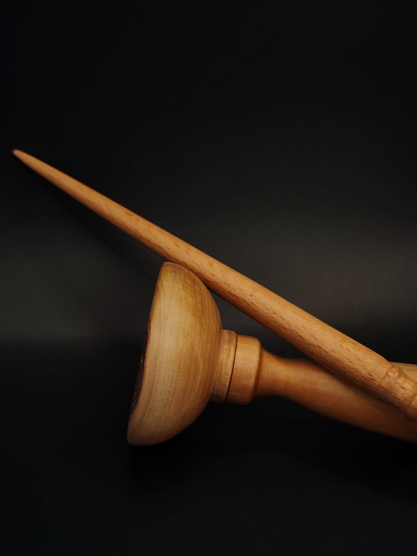 Support Spindle Set 32g Yarn Spinning Tool Beech Shaft Pear Whorl Mulberry Tip