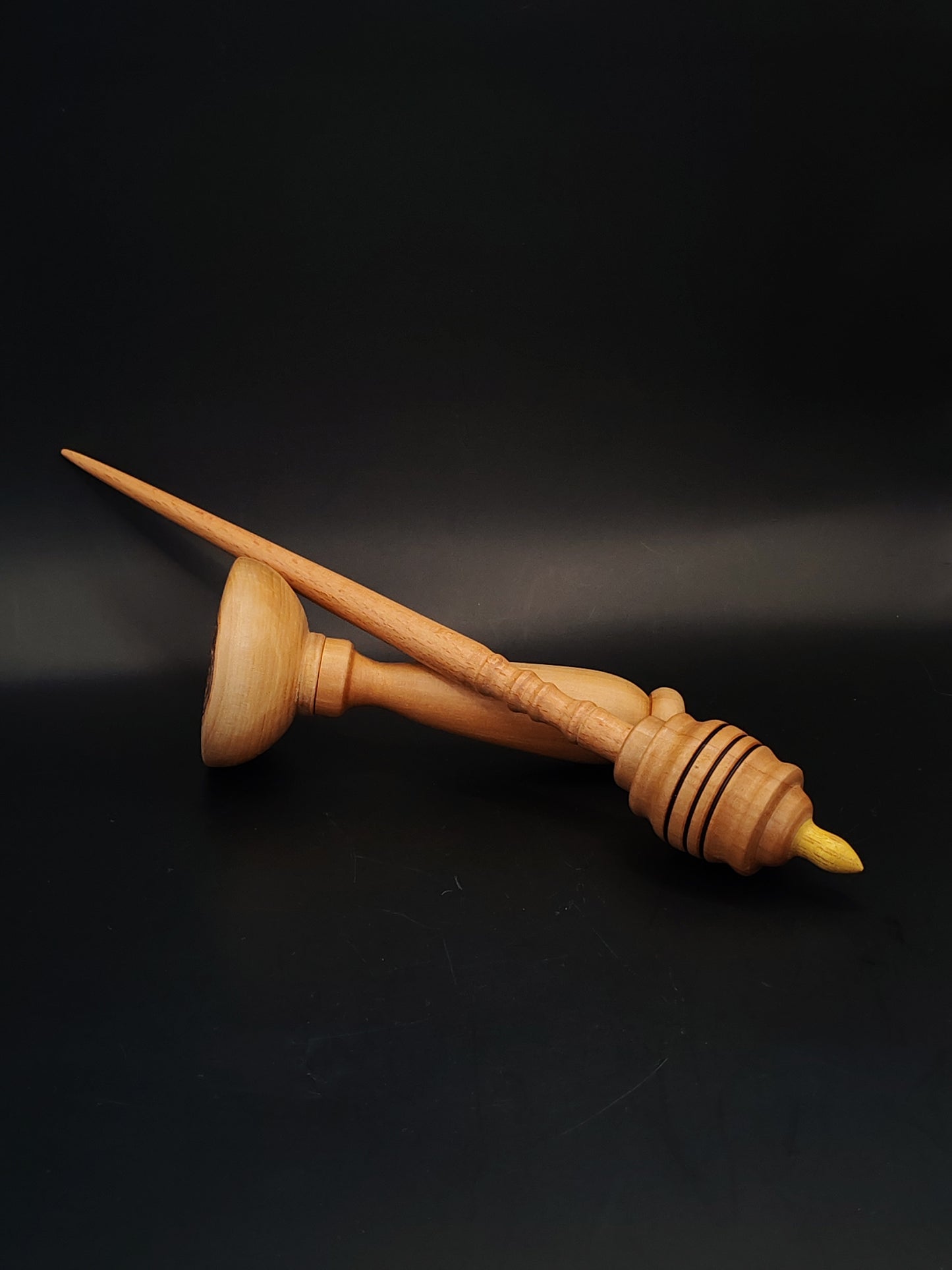 Support Spindle Set 32g Yarn Spinning Tool Beech Shaft Pear Whorl Mulberry Tip