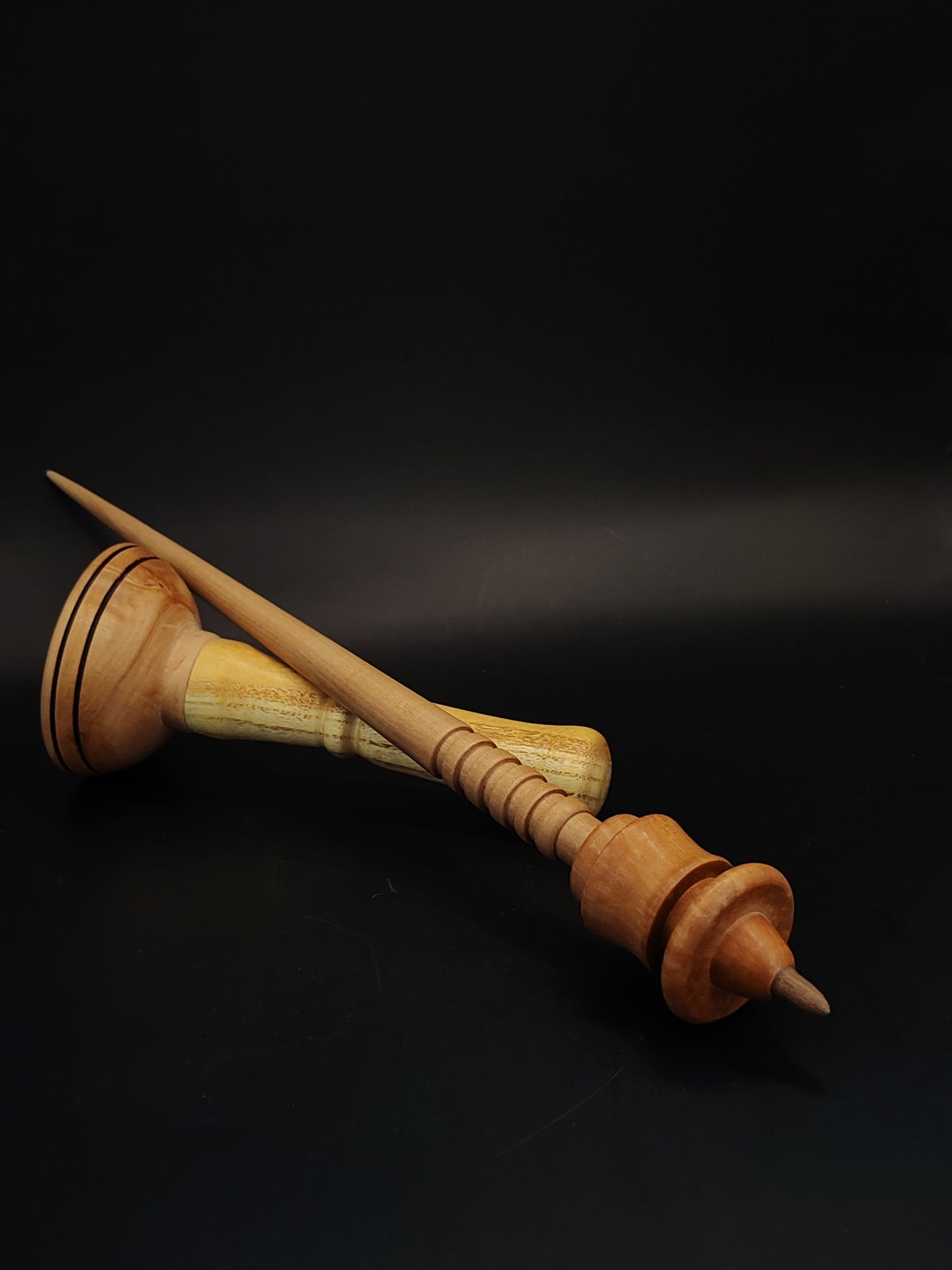 Support Spindle Set 27g Yarn Spinning Tool Walnut Shaft Pear Whorl Walnut Tip