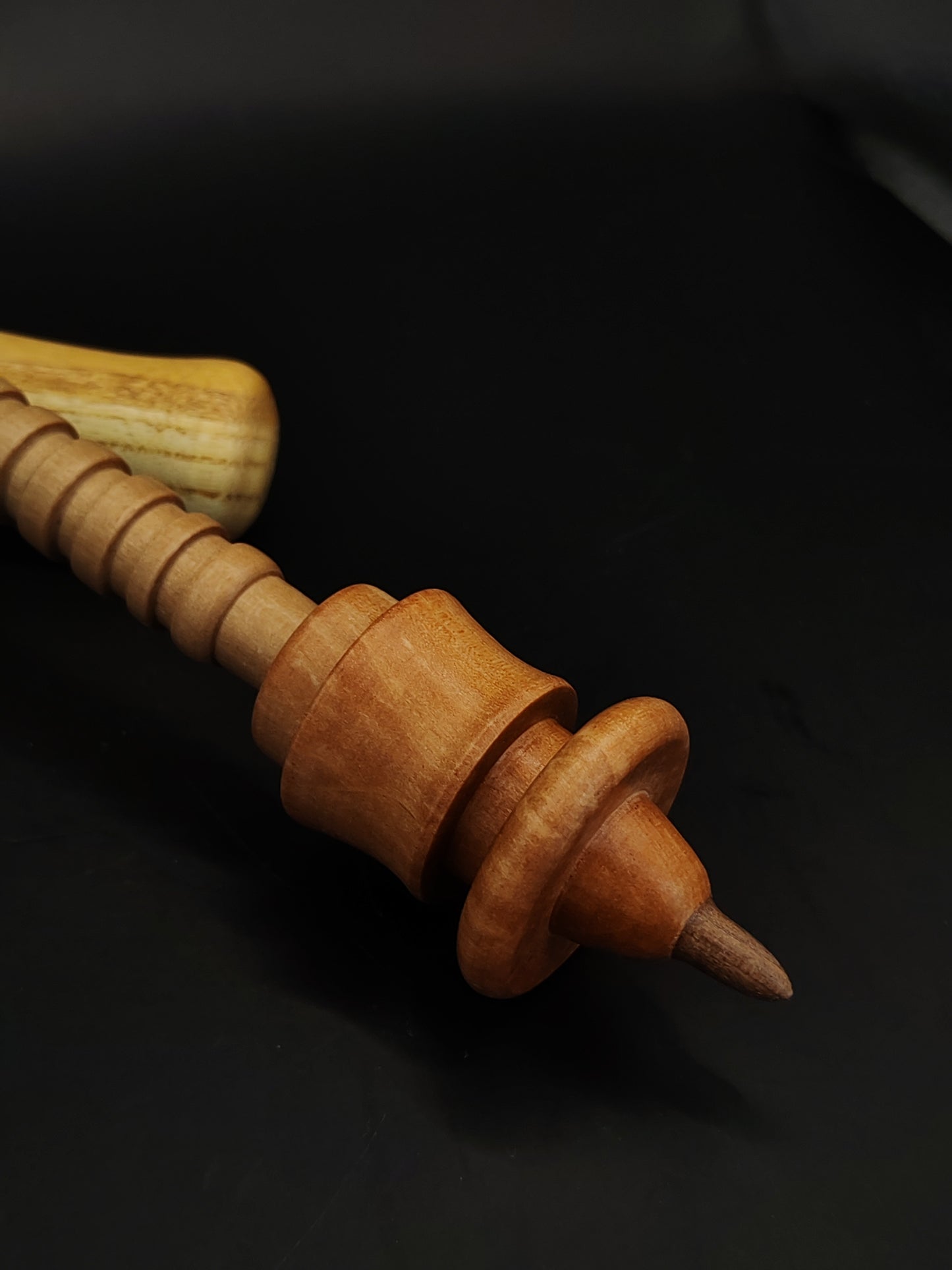 Support Spindle Set 27g Yarn Spinning Tool Walnut Shaft Pear Whorl Walnut Tip