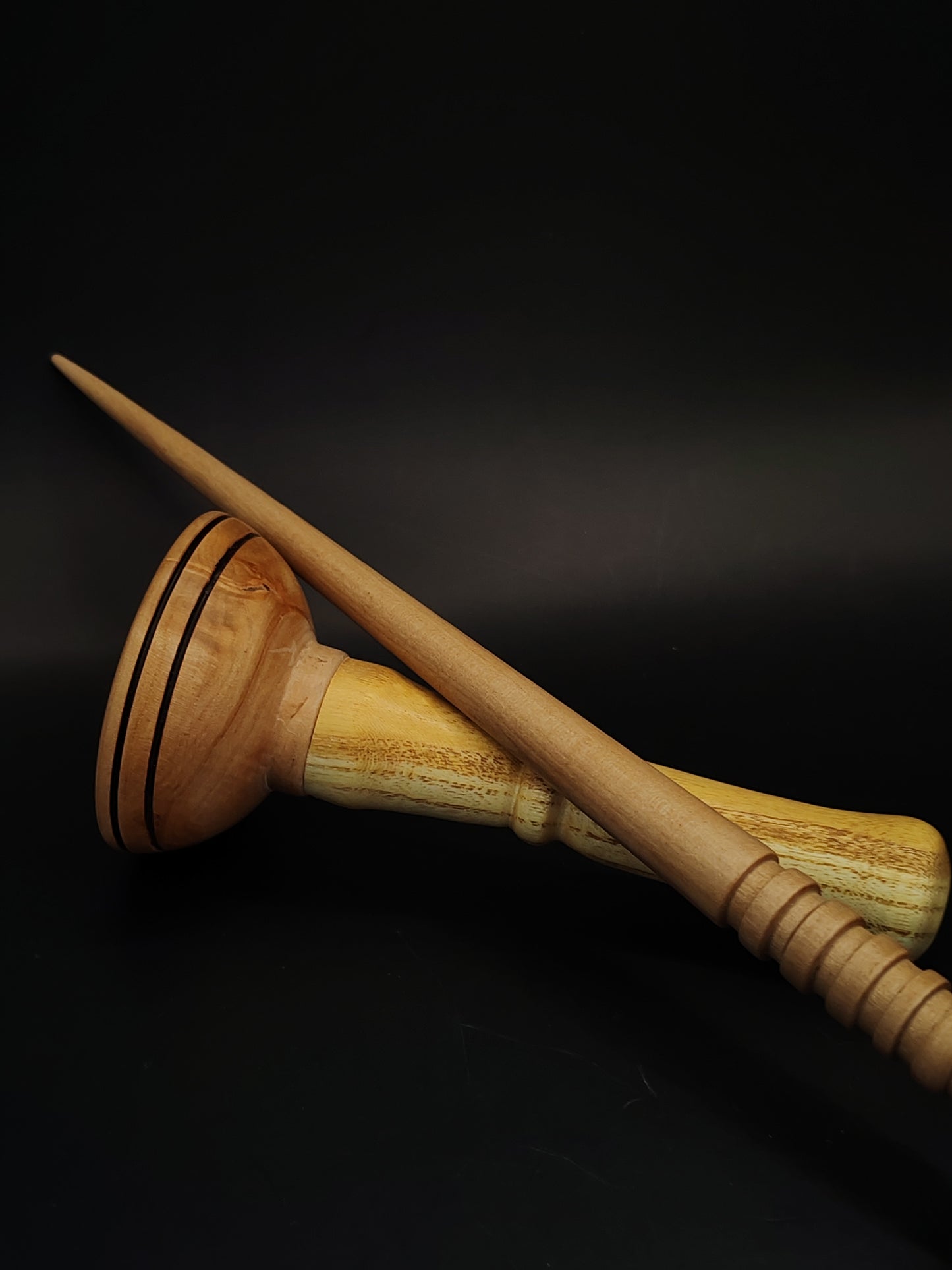 Support Spindle Set 27g Yarn Spinning Tool Walnut Shaft Pear Whorl Walnut Tip