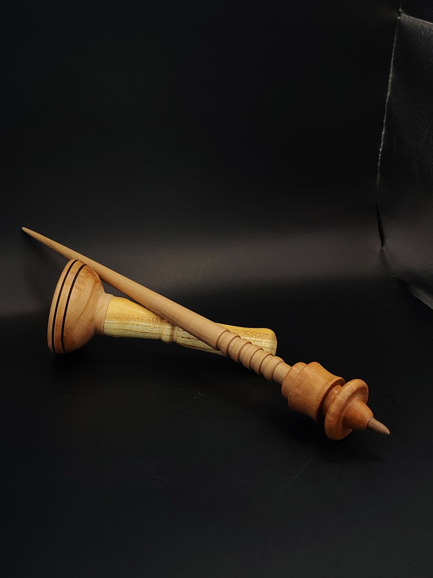 Support Spindle Set 27g Yarn Spinning Tool Walnut Shaft Pear Whorl Walnut Tip