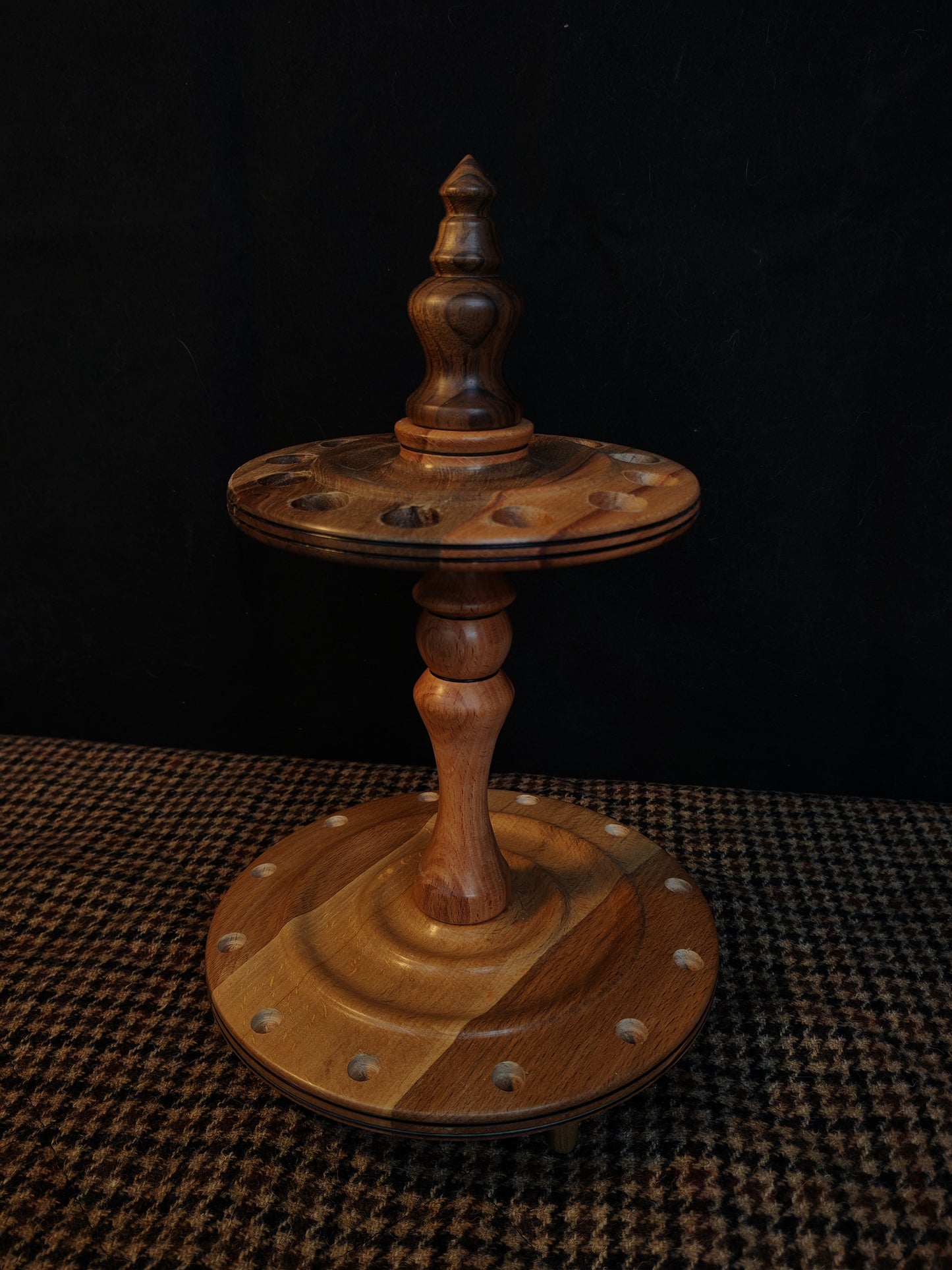 Spindle Stand Wooden Holder Fiber Spinning Organizer Multi Wood Handmade Storage