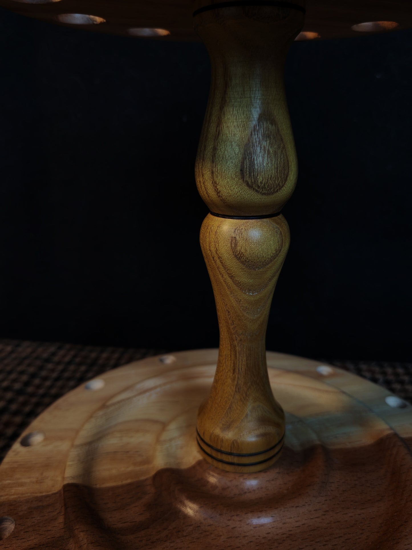 Spindle Stand Wooden Holder Fiber Spinning Organizer Multi Wood Handmade Storage