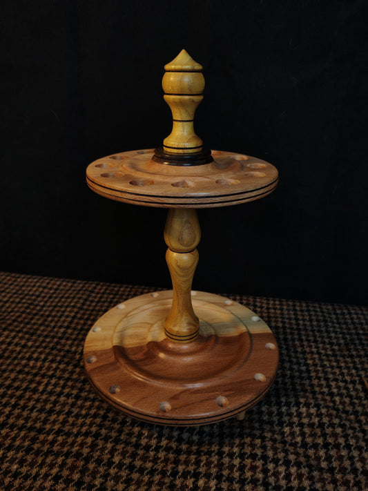 Spindle Stand Wooden Holder Fiber Spinning Organizer Multi Wood Handmade Storage