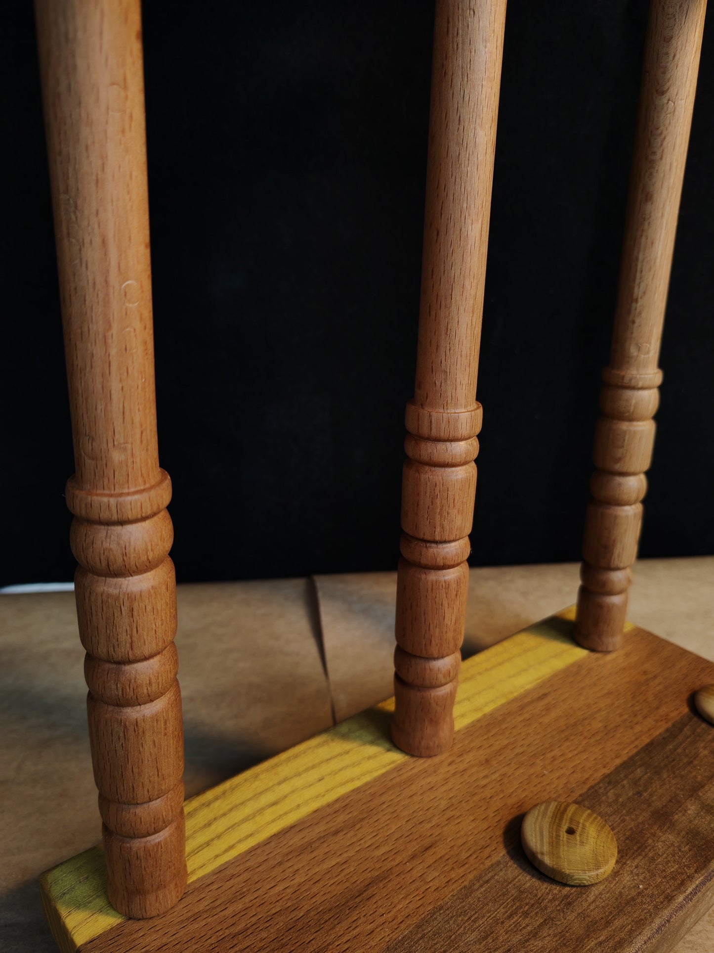 Lazy Anna Support Spindle Plying Tool Wooden Lazy Kate for 3 Ply Yarn