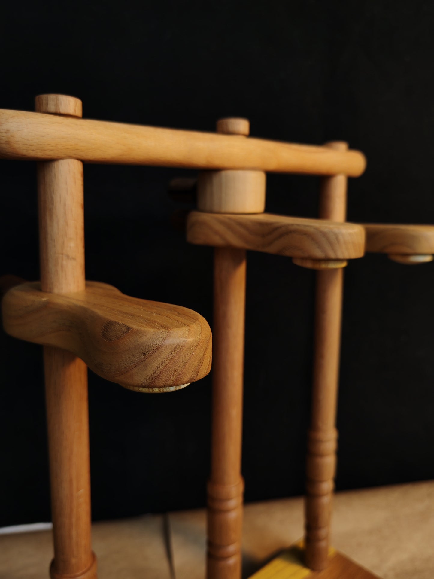Lazy Anna Support Spindle Plying Tool Wooden Lazy Kate for 3 Ply Yarn