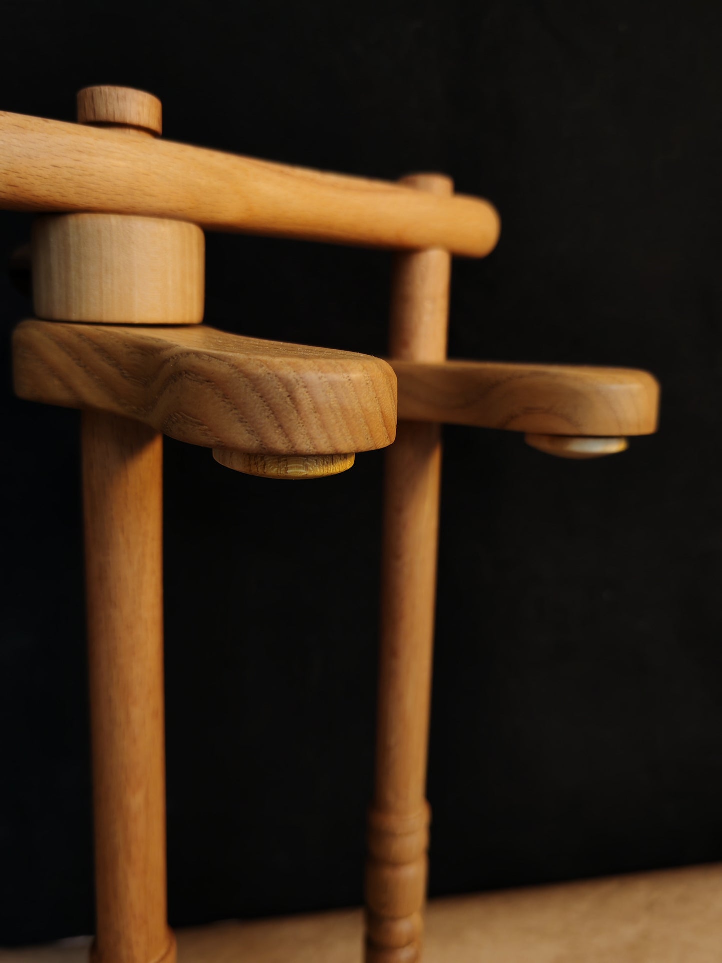 Lazy Anna Support Spindle Plying Tool Wooden Lazy Kate for 3 Ply Yarn
