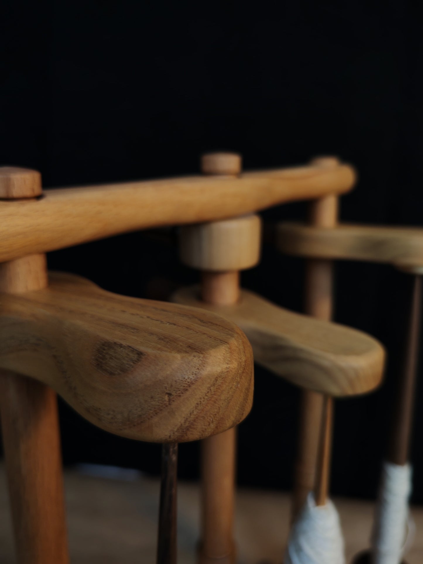 Lazy Anna Support Spindle Plying Tool Wooden Lazy Kate for 3 Ply Yarn