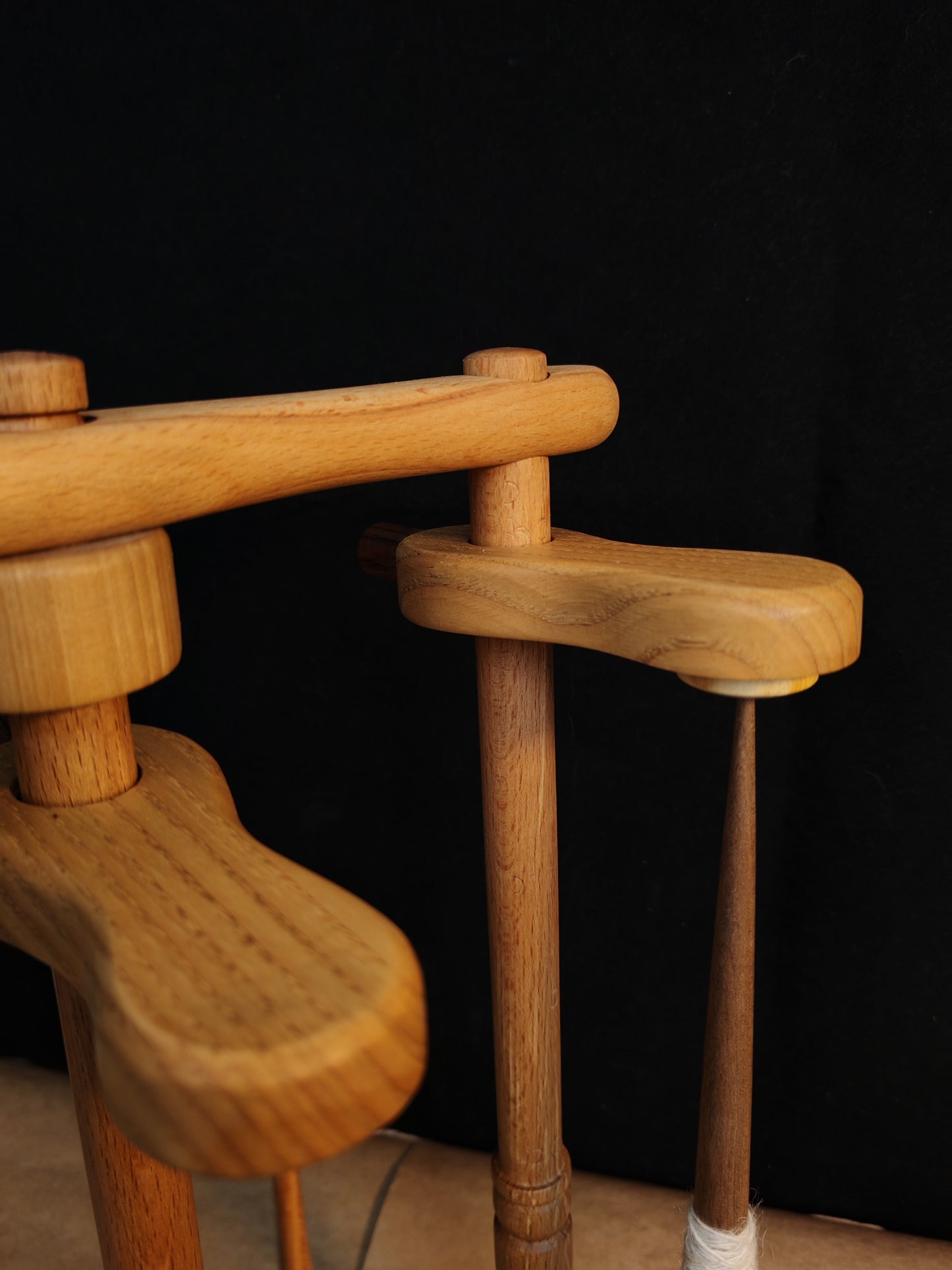 Lazy Anna Support Spindle Plying Tool Wooden Lazy Kate for 3 Ply Yarn